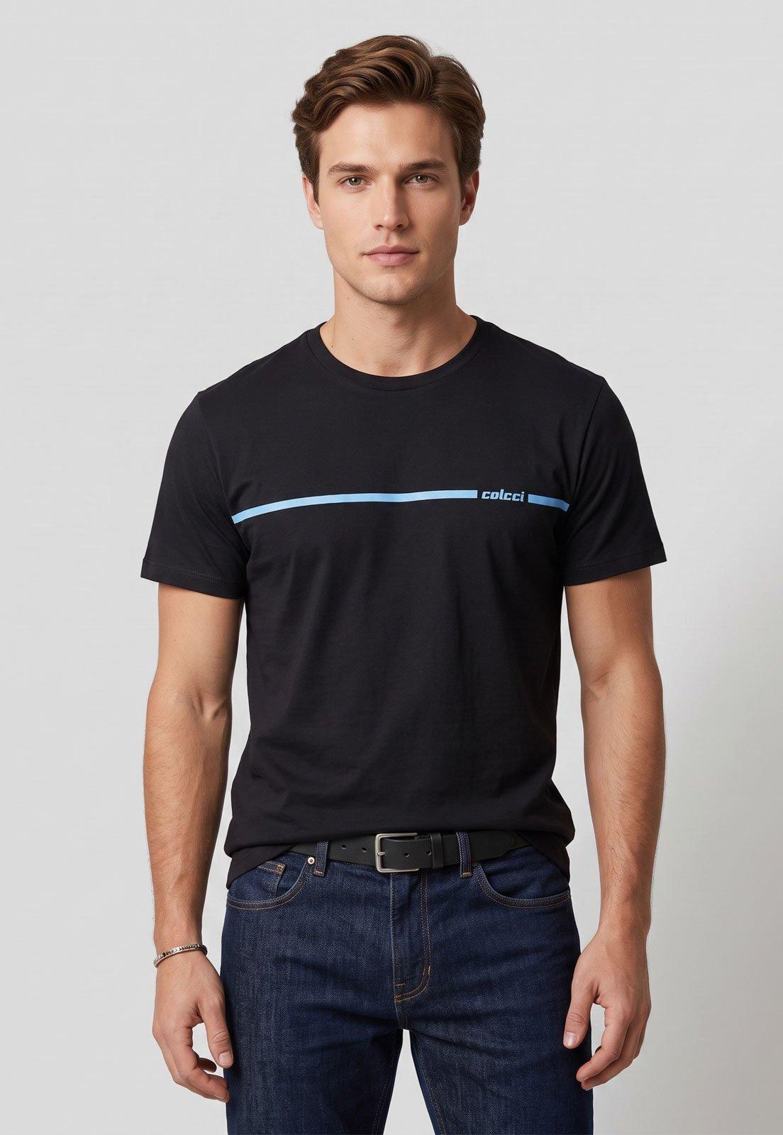 Camiseta Masculina Colcci Logo Preto