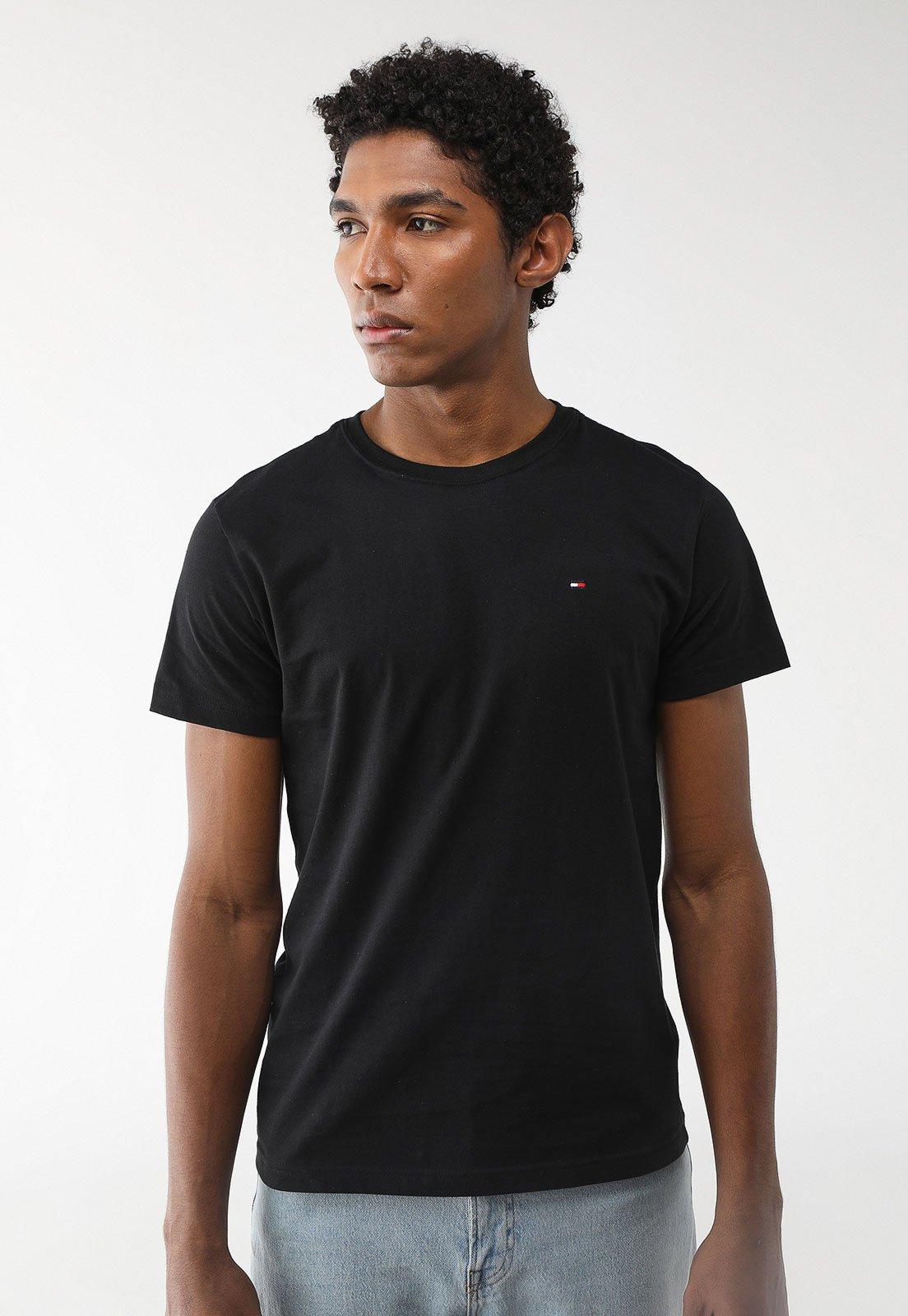 Camiseta Tommy Hilfiger Regular Logo Preta