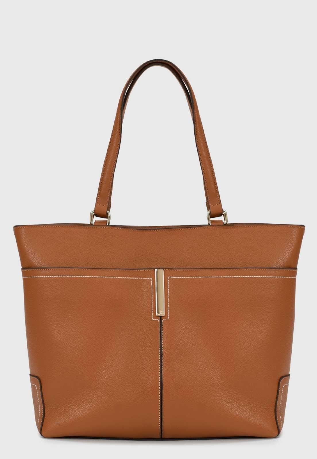 Bolsa Feminina Jorge Bischoff Couro Caramelo