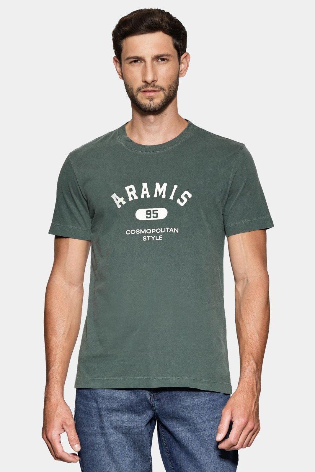 Camiseta Aramis Manga Curta Lavada Estampa Craquele