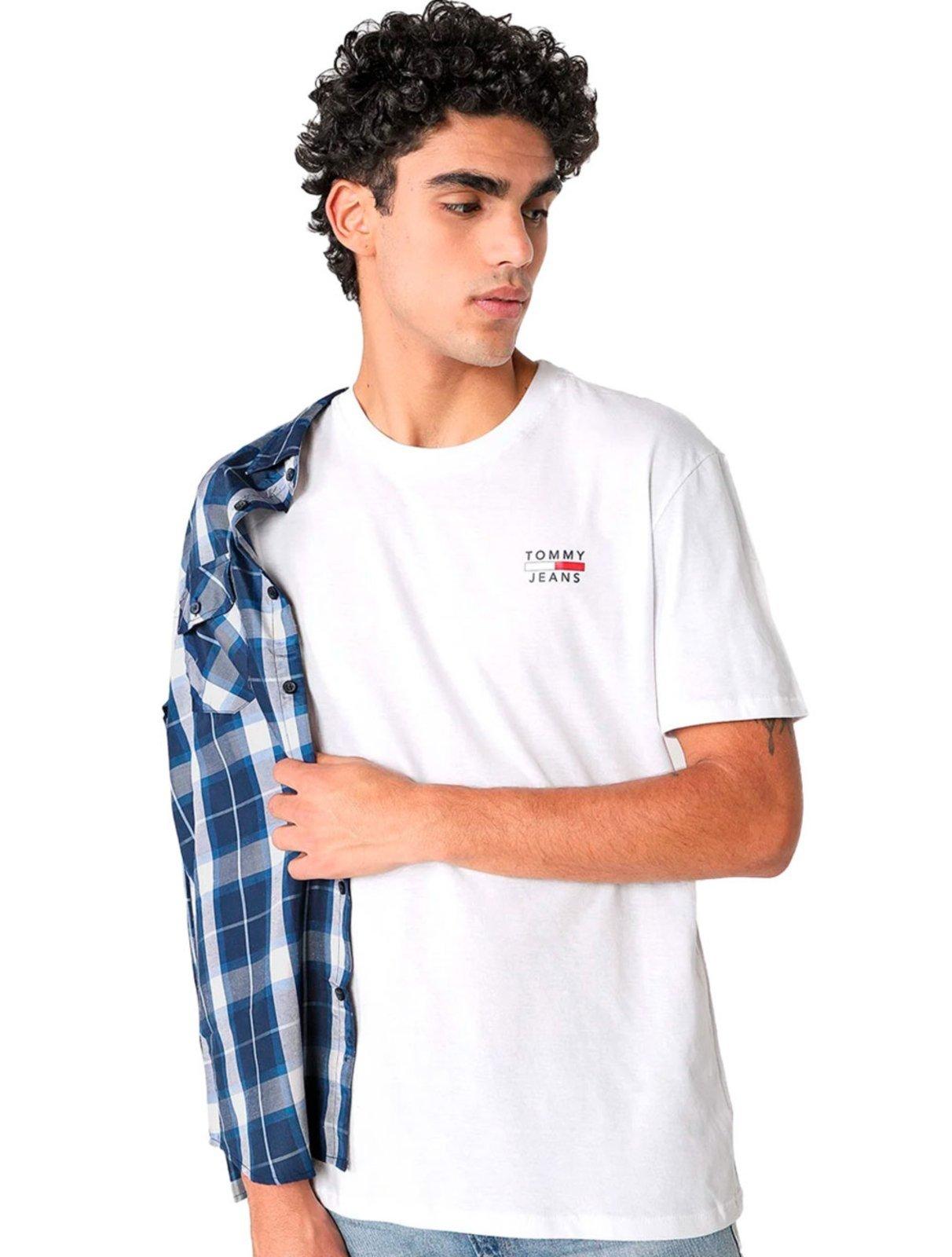 Camiseta Tommy Jeans Masculina Chest Logo Tee Branca