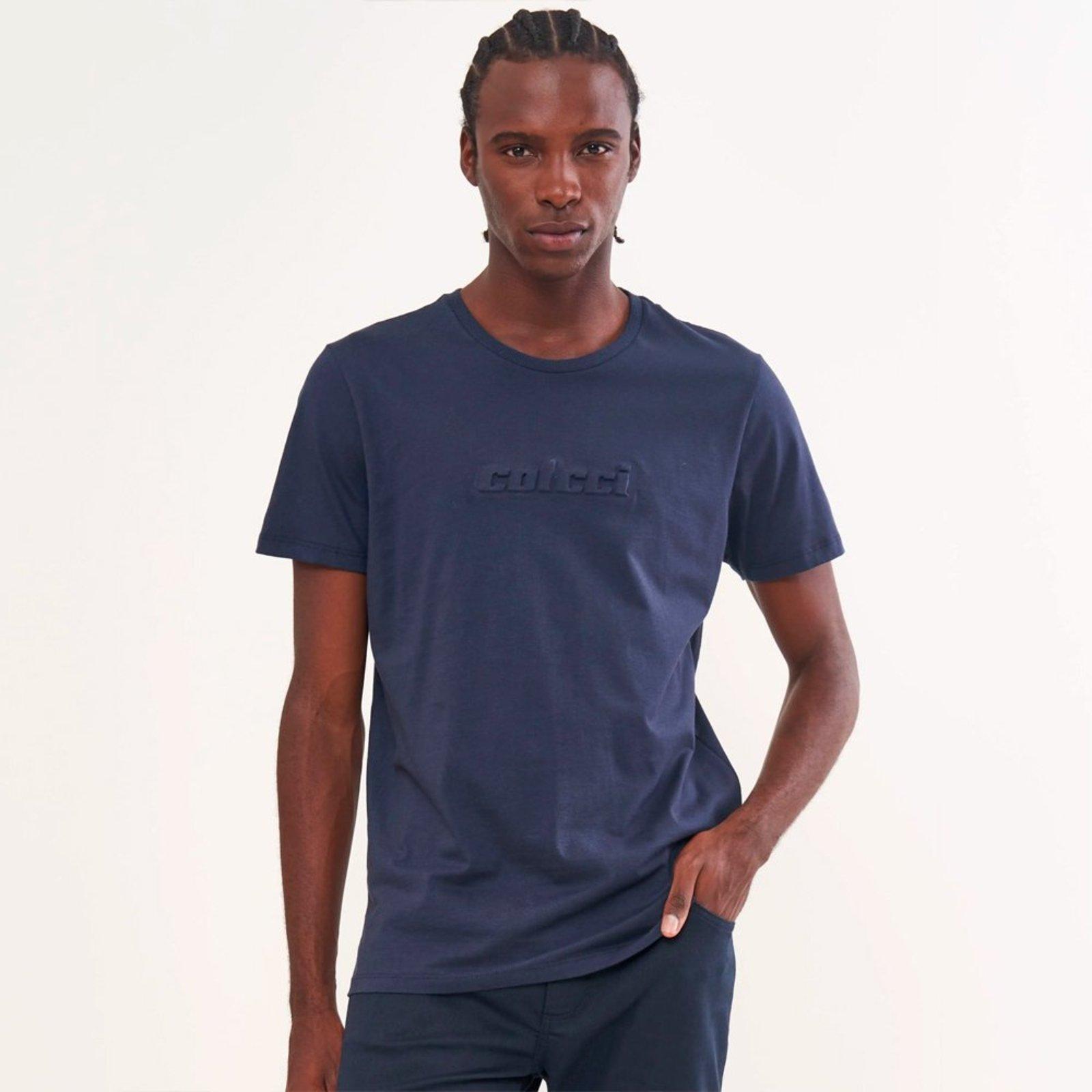 Camiseta Colcci Relevo Pr26 Azul Sideral Masculino