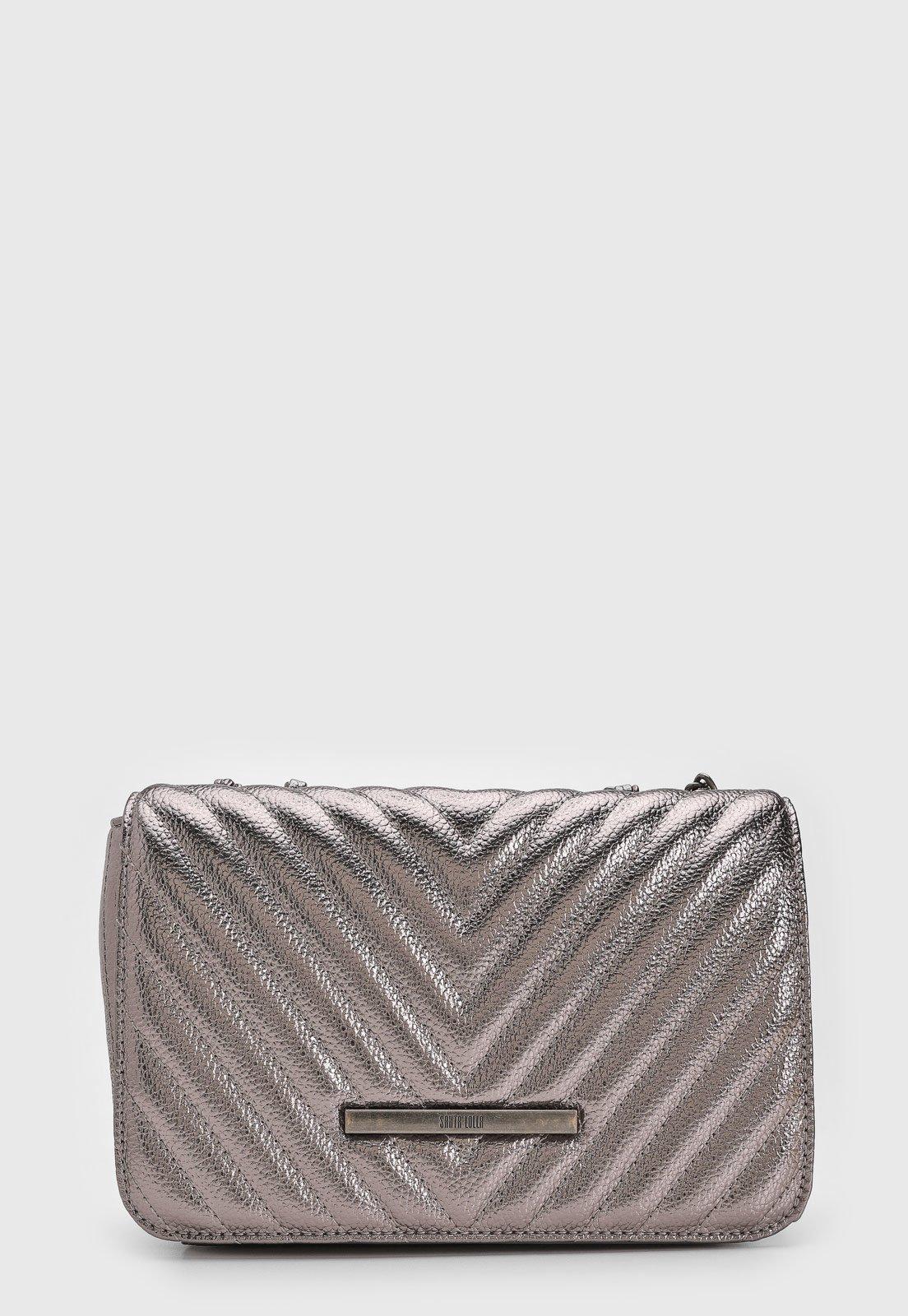 Bolsa Tiracolo Santa Lolla Metalizada Grafite