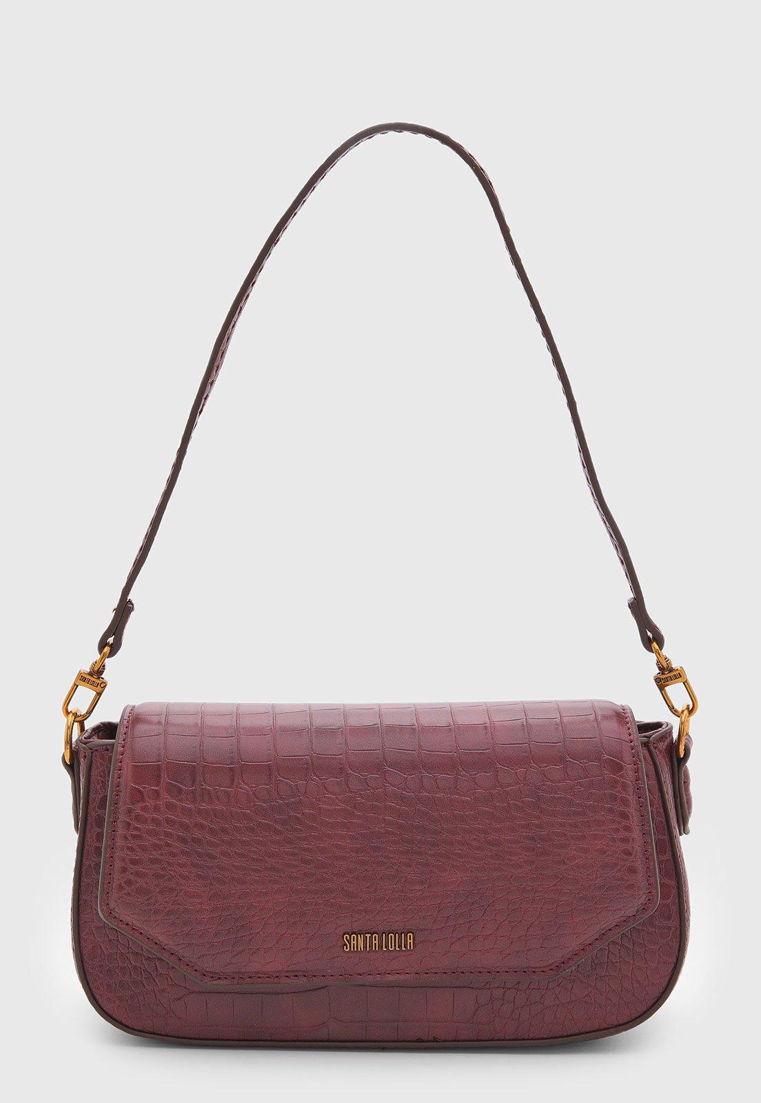 Bolsa Feminina Santa Lolla Textura Croco Vinho