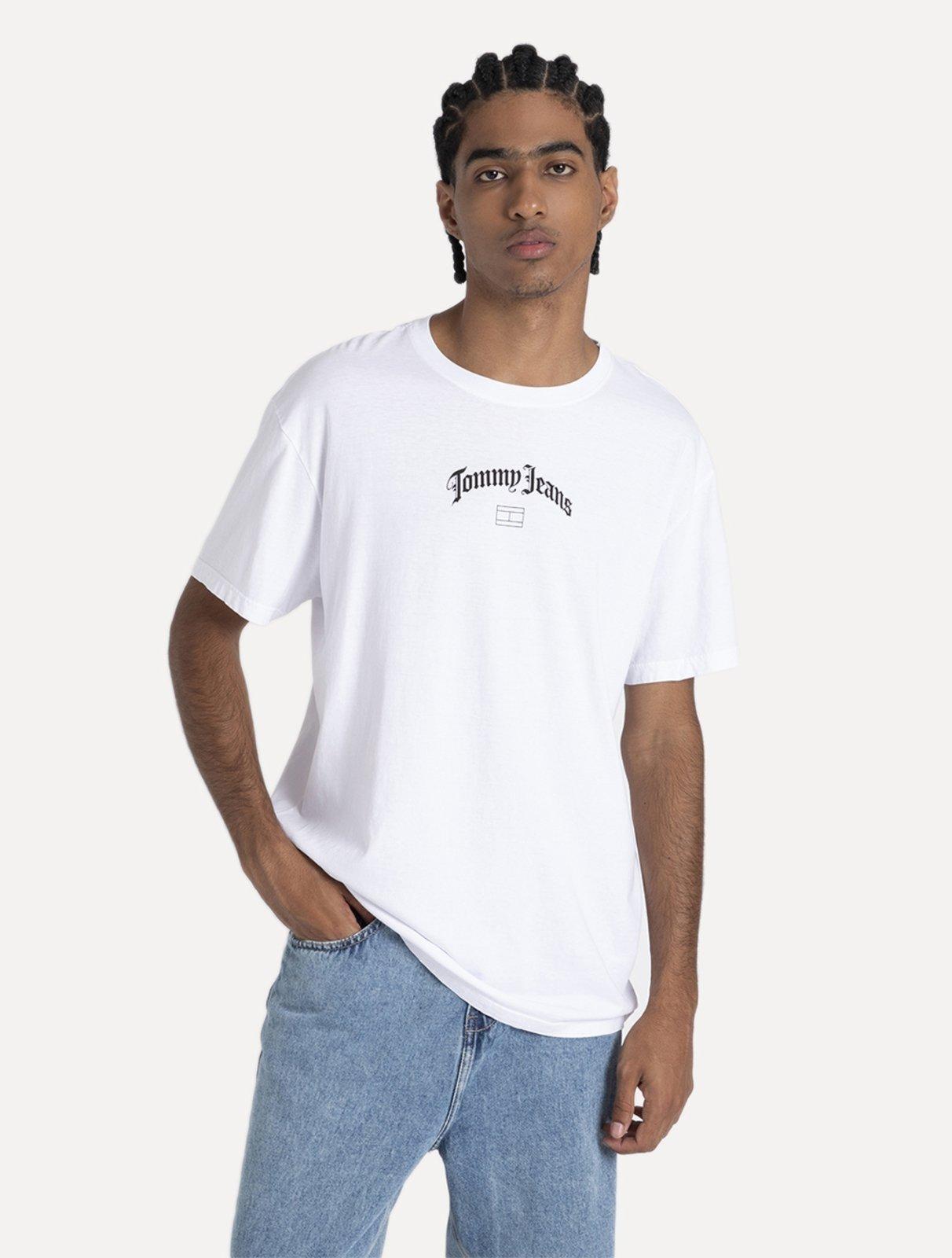 Camiseta Tommy Jeans Masculina Regular Grunge Arch Branca