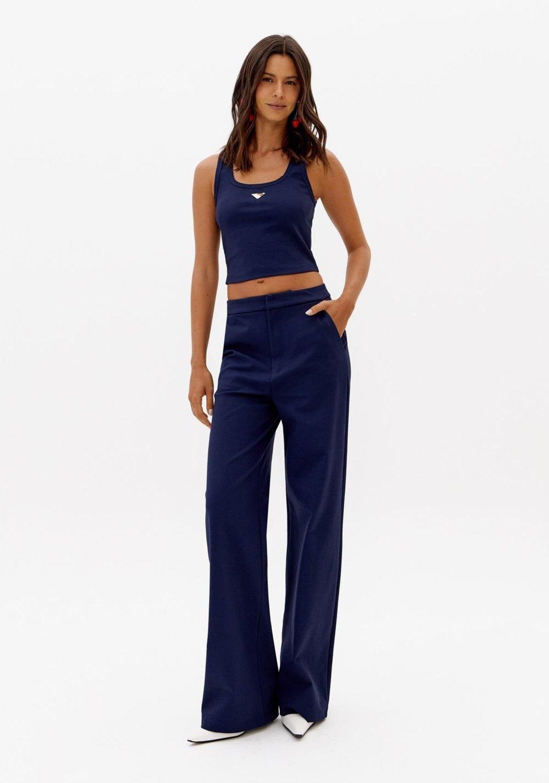 Calça Wide Leg De Malha Pesada Lança Perfume