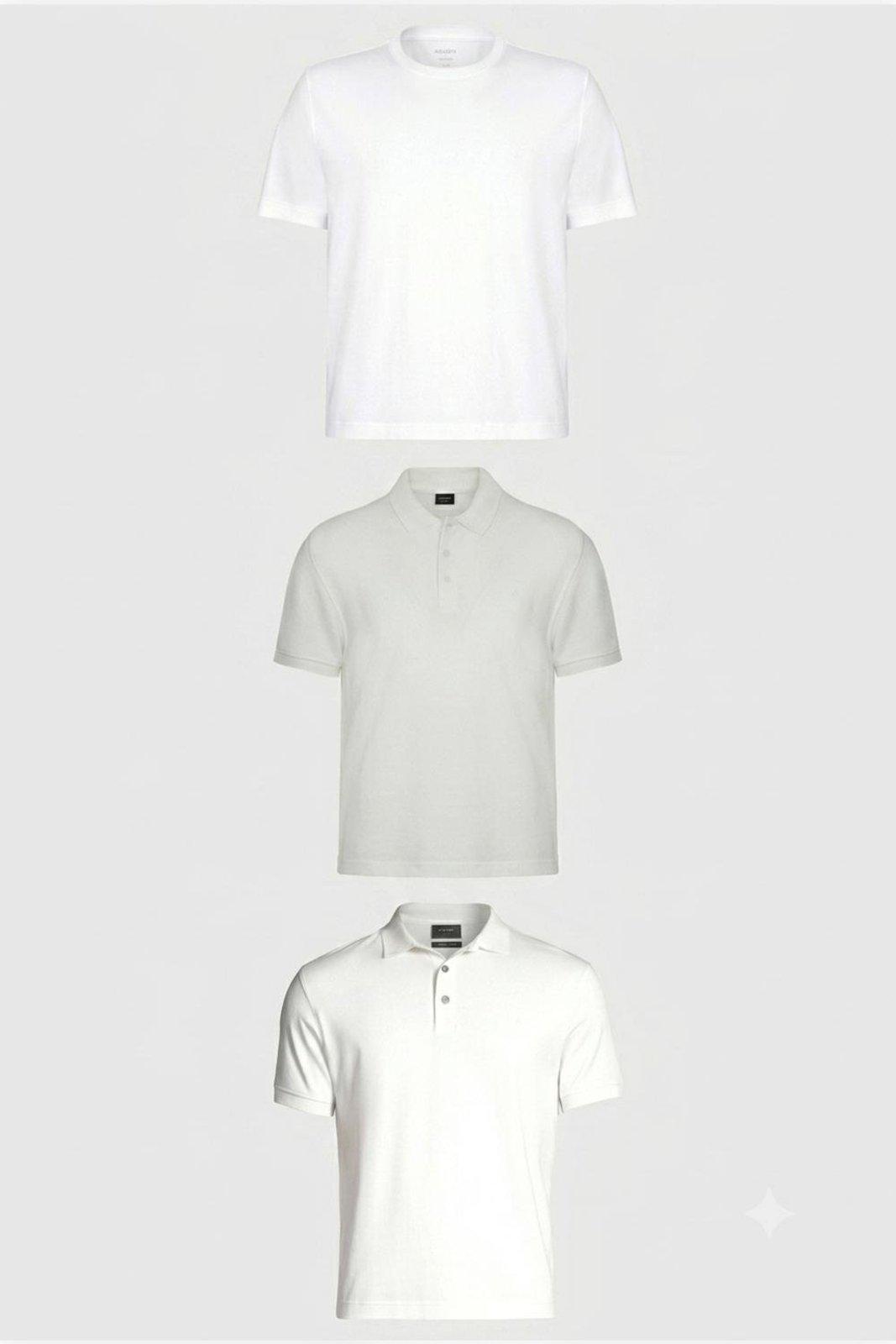 Kit Aramis Trio Básico Branco (2 Polos + Camiseta)