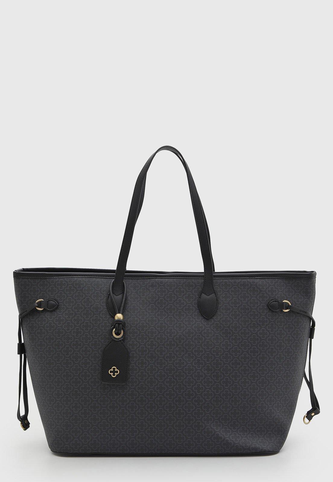 Bolsa Feminina Capodarte Monograma Tote Preta