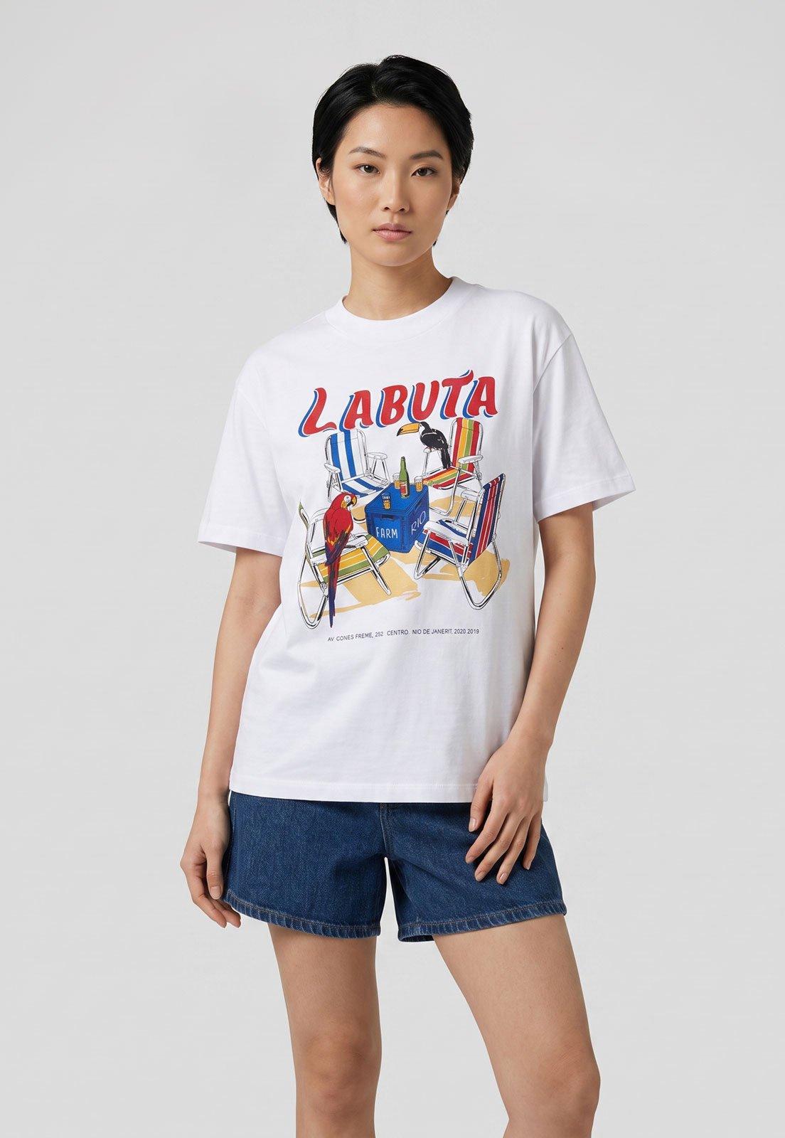 Camiseta Feminina FARM Estampada Branca