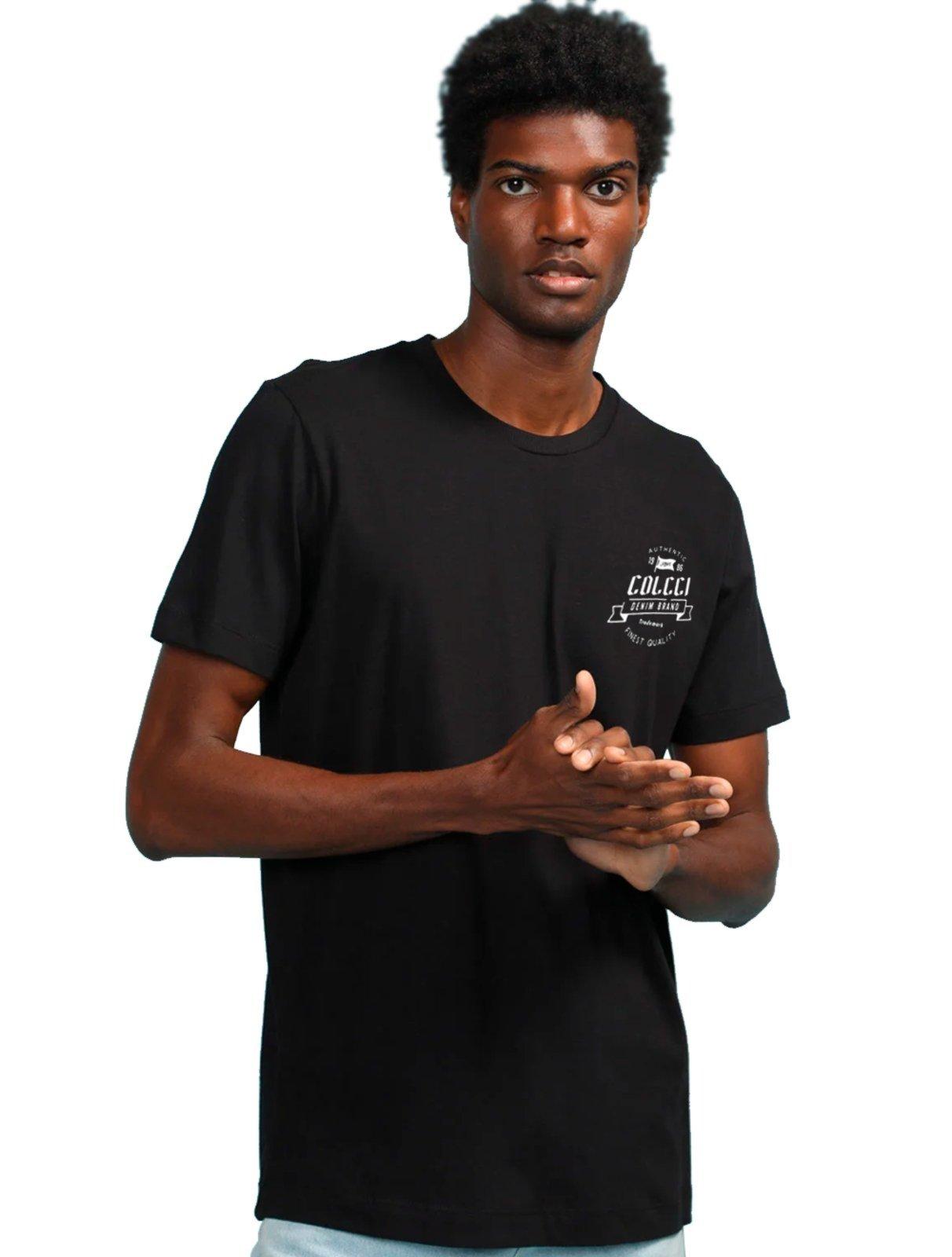 Camiseta Colcci Masculina Authentic Denim Brand Preta