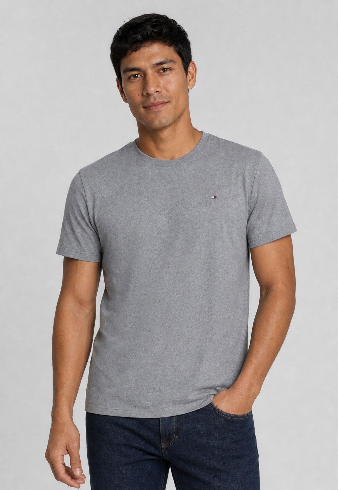 Camiseta Masculina Tommy Hilfiger Essential Cinza