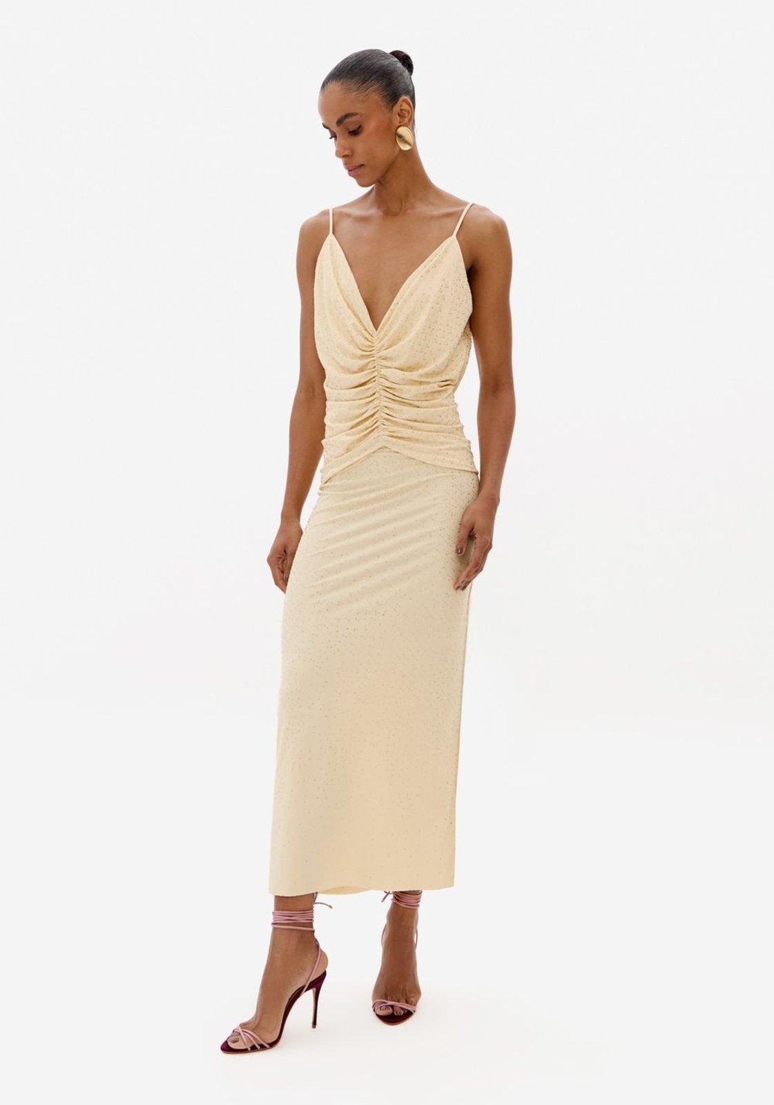 Vestido Longo De Alça Com Brilho Lança Perfume