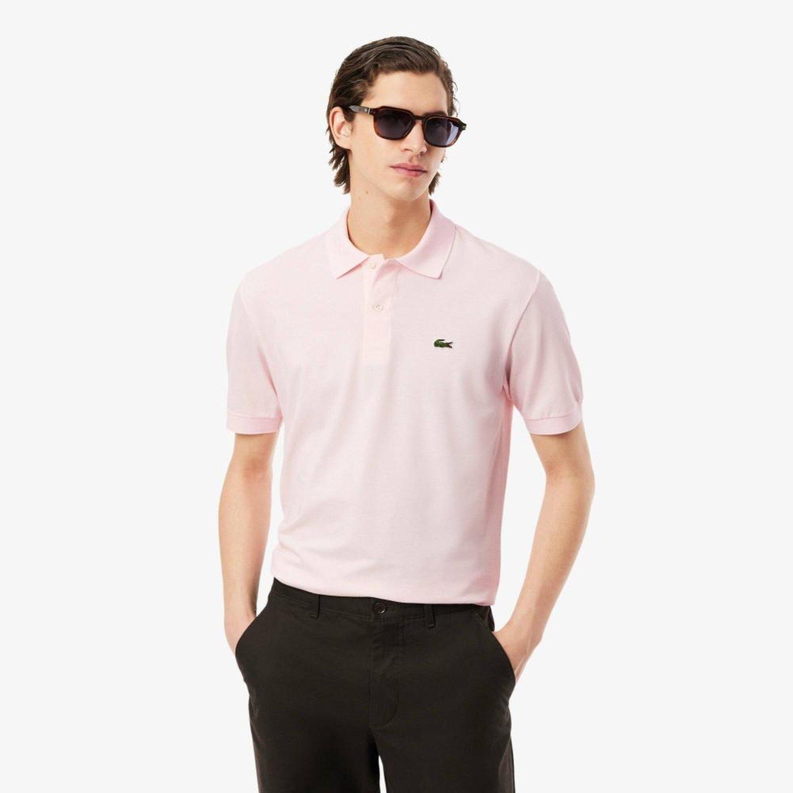 Camisa Polo L.12.12 Light Piqué Ajuste Clássico Rosa