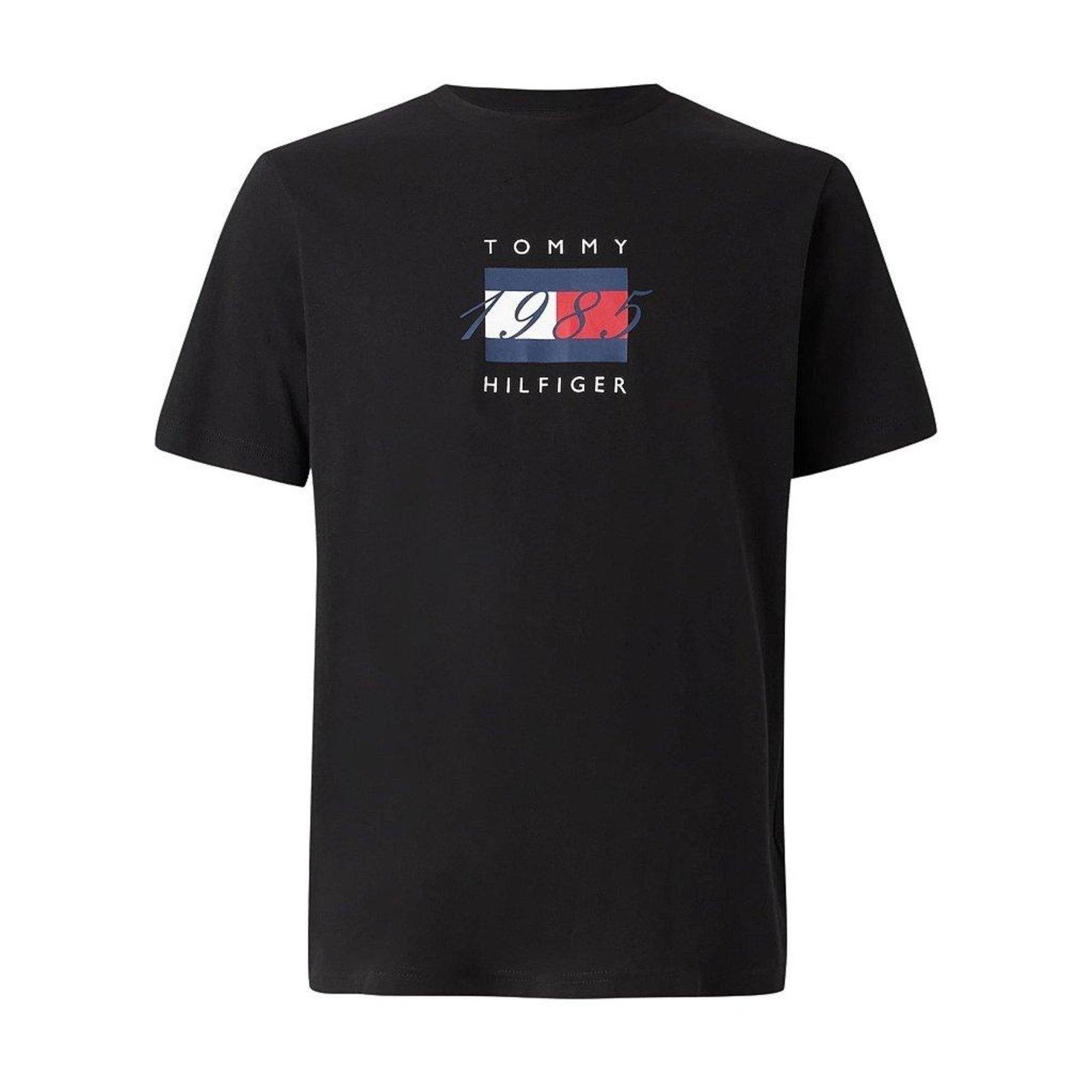 Camiseta Tommy Hilfiger Linear Flag Graphic Tee Preto