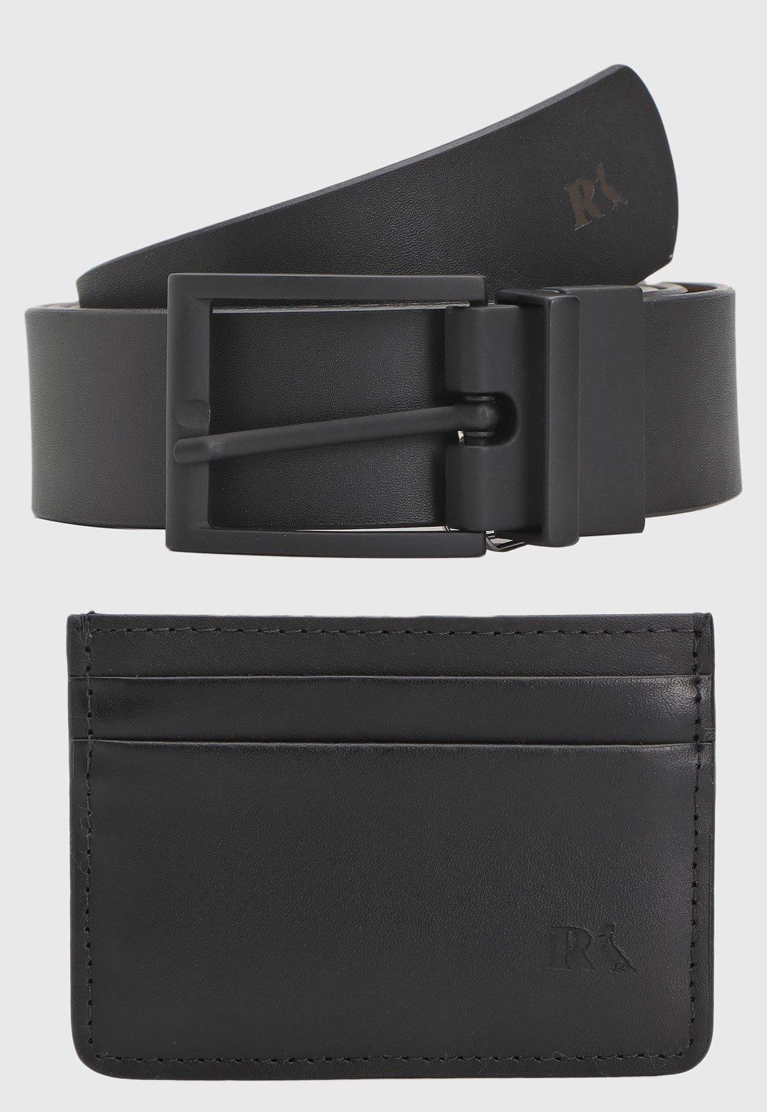 Carteira Reserva E Cinto Kit 2Pçs Preto