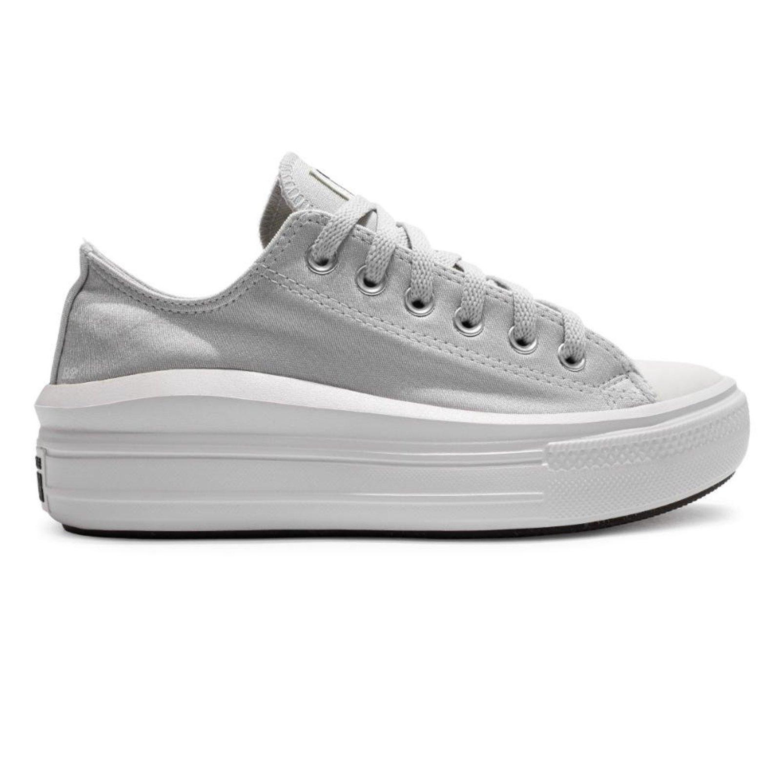 Tênis Converse All Star Chuck Taylor Move Cetim Cano Baixo Feminino Cinza