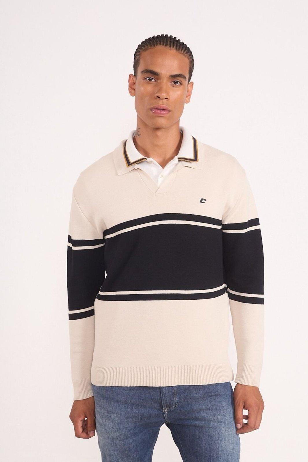 Suéter Masculino Listrado Colcci Preto/Off