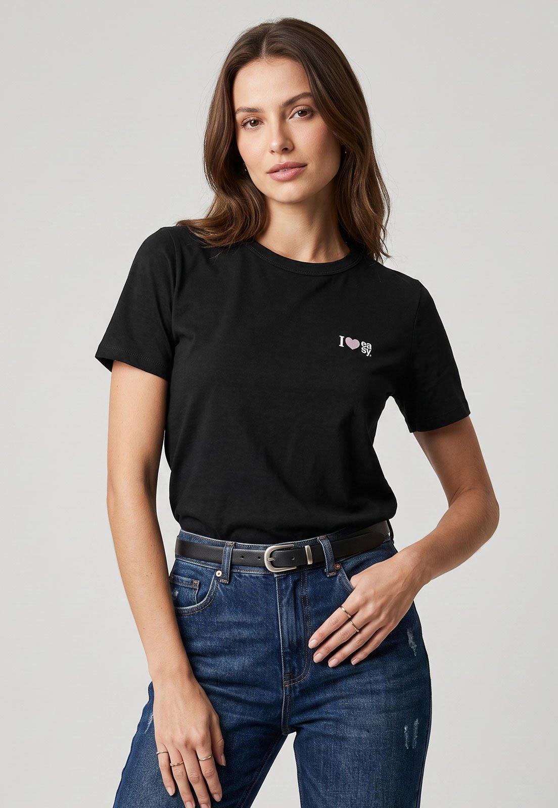 Camiseta Feminina Lança Perfume Estampa Preta