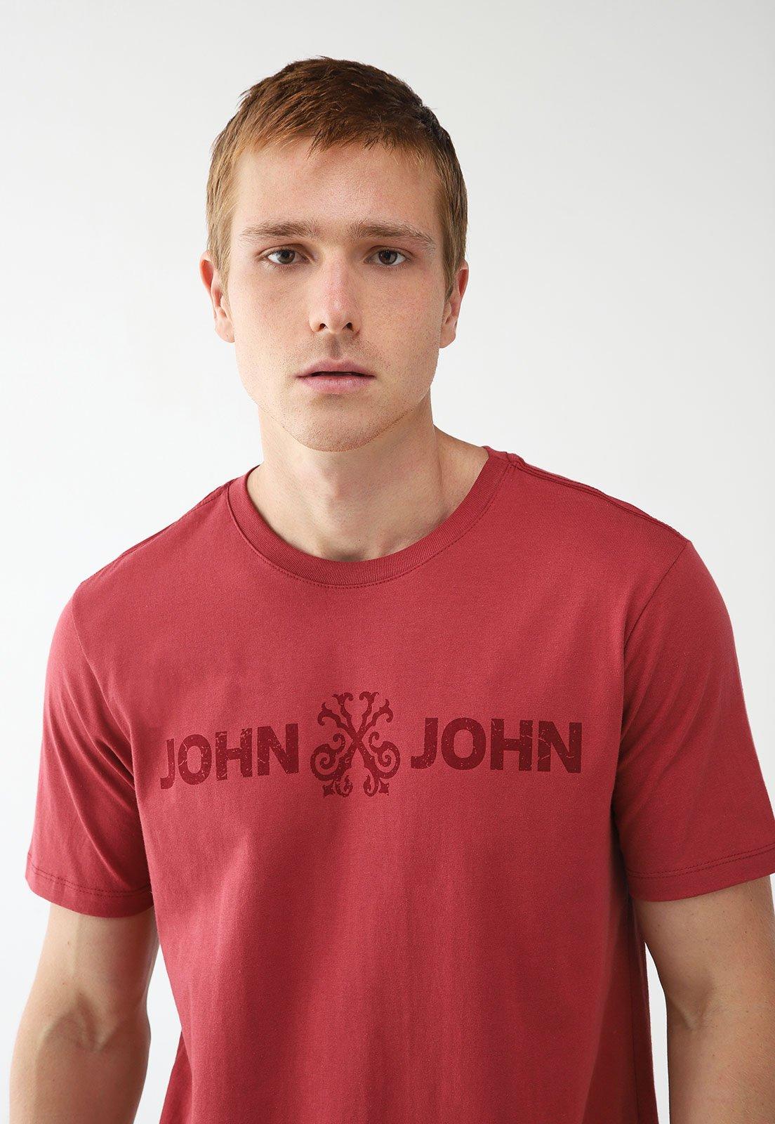 Camiseta John John Reta Logo Vermelha
