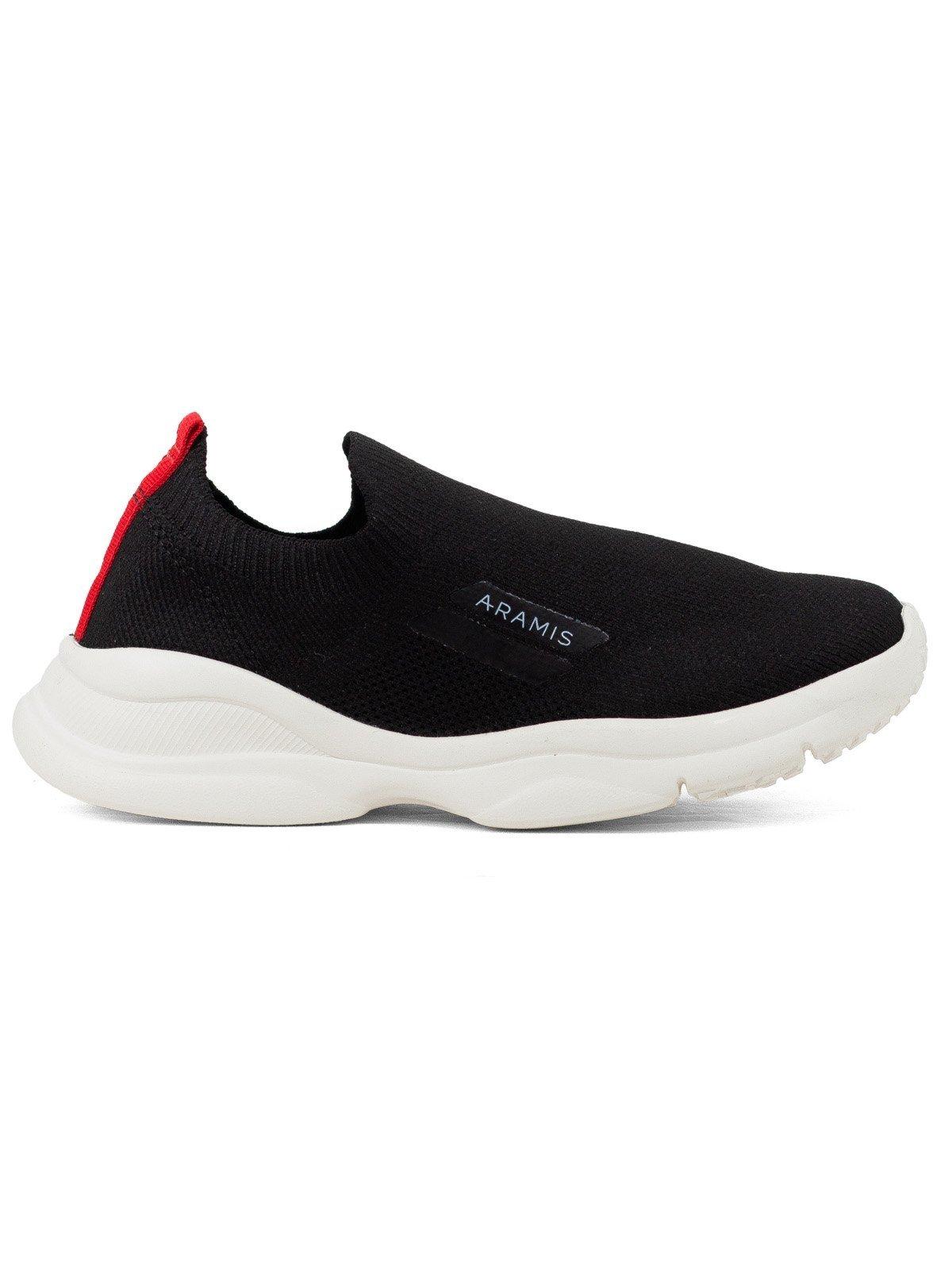 Tênis Aramis Next Casual Grand Luxe Knit Elástico Confortável Flexível Antiderrapante Preto