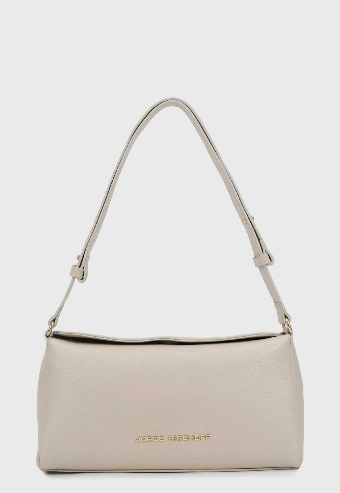Bolsa Feminina Jorge Bischoff Couro Retangular Off-White
