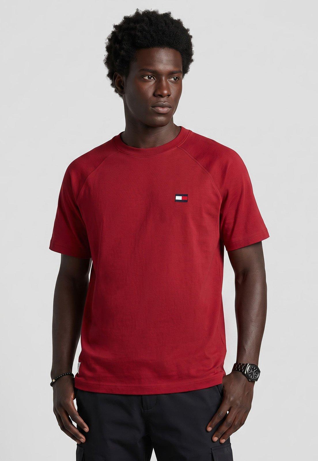 Camiseta Masculina Tommy Hilfiger Logo Vermelha
