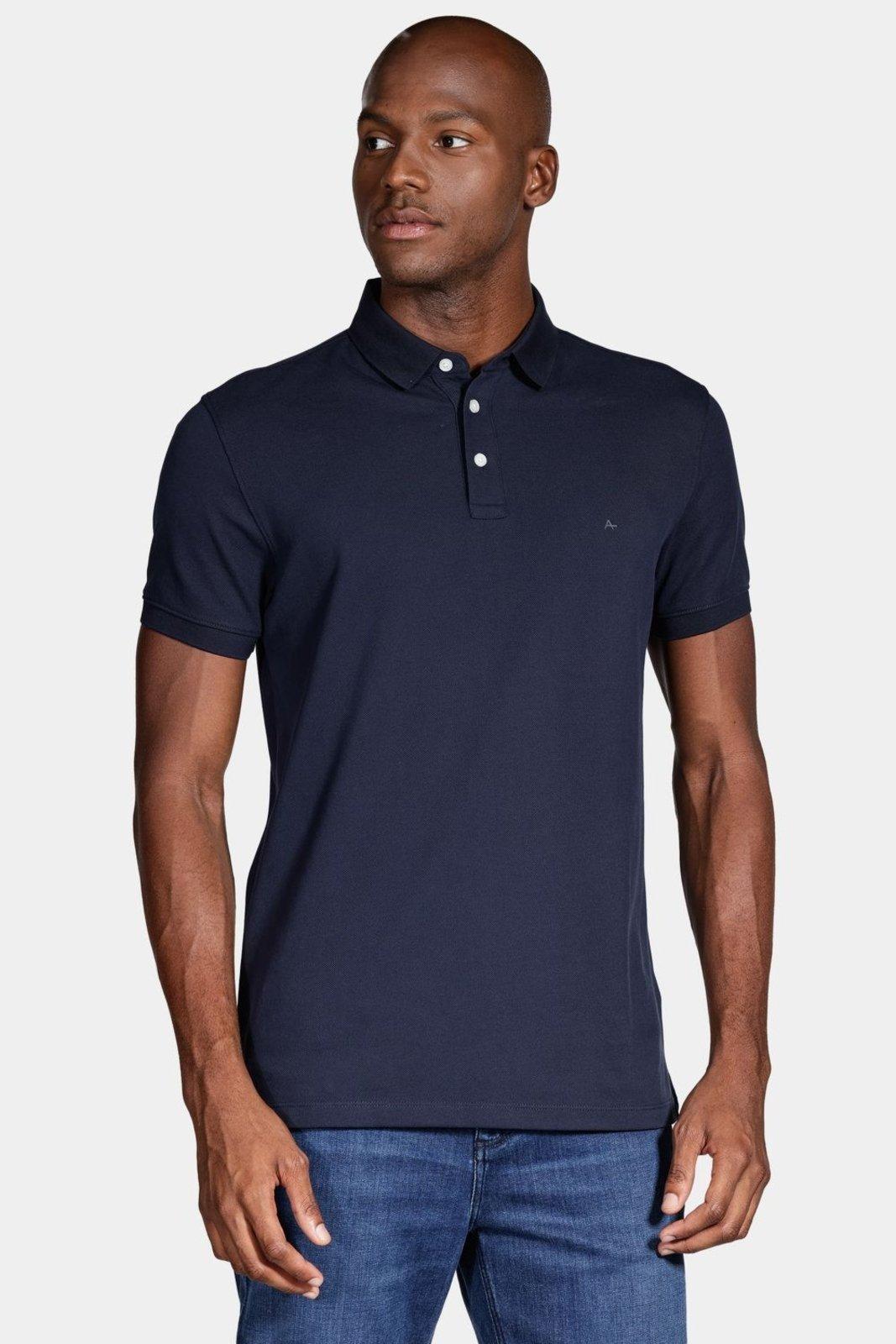 Polo Aramis Shirt Mercerized Cotton Piquet Azul Marinho