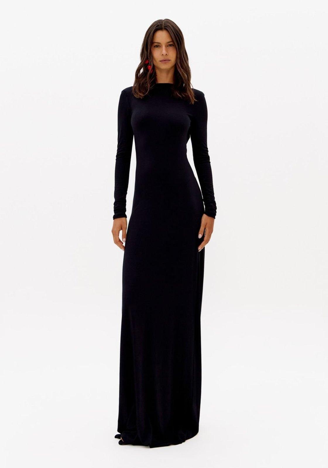 Vestido Longo De Malha Com Metal Lança Perfume