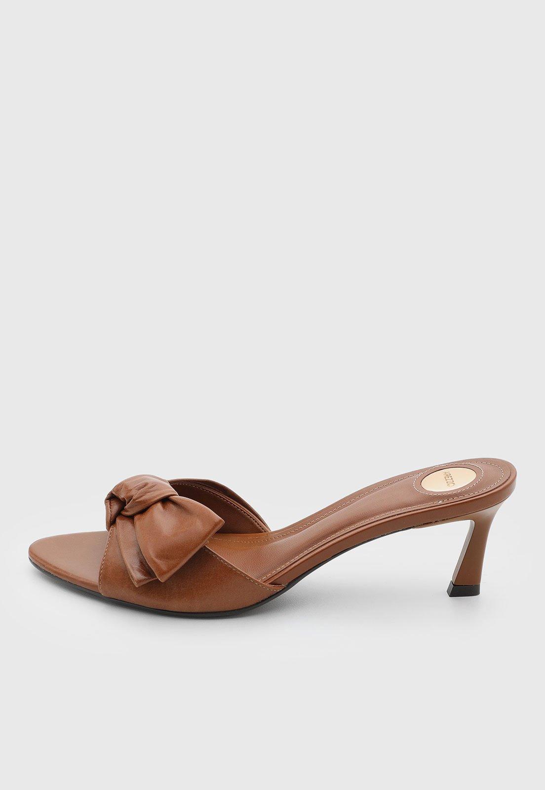 Sandália Feminina Arezzo Couro Laço Marrom