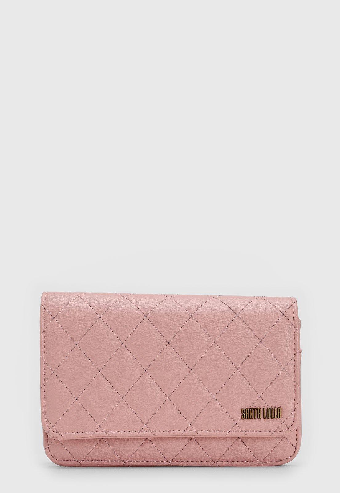 Bolsa Transversal Santa Lolla Alça Corrente Rosa