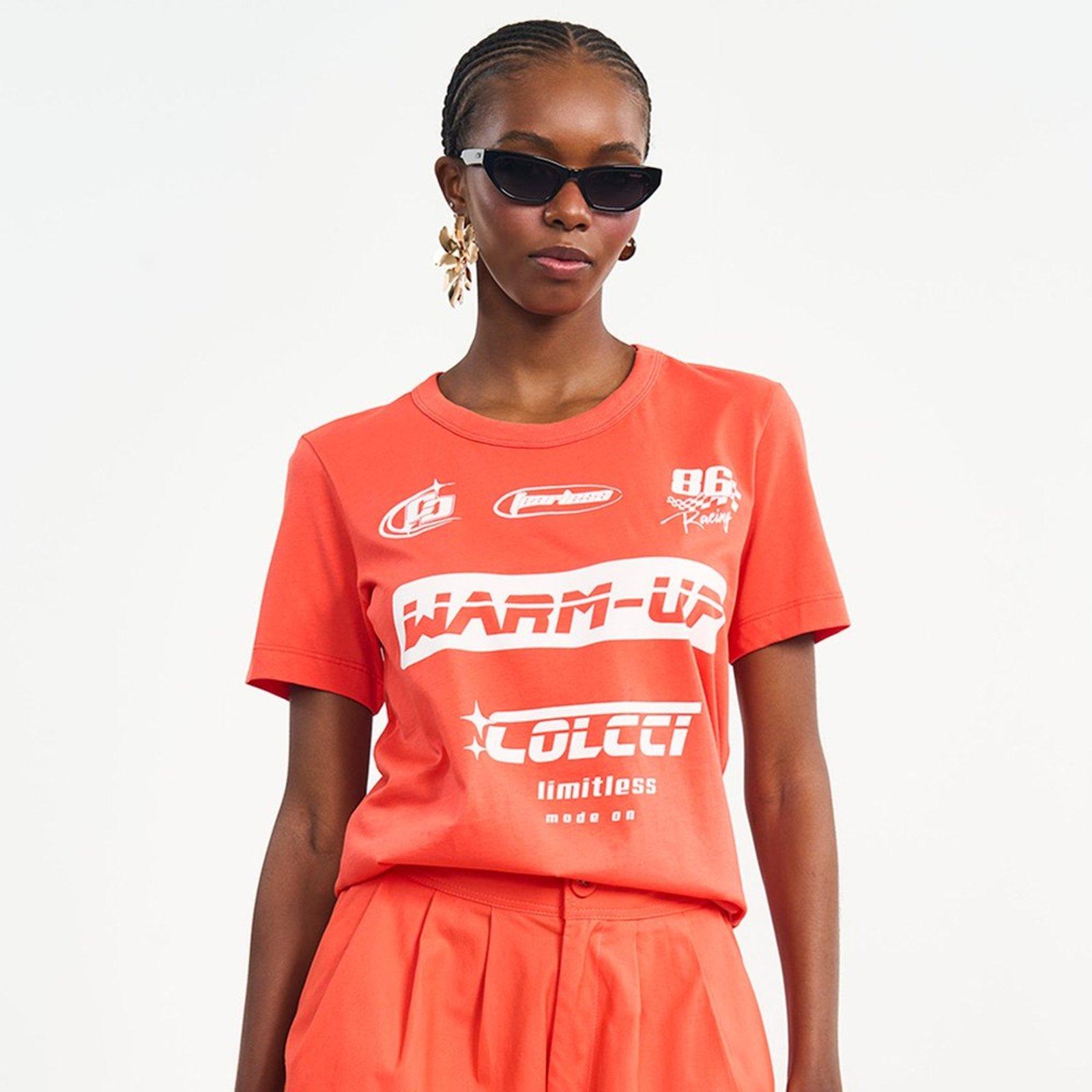 Camiseta Colcci Warm Up Pr27 Laranja Feminino