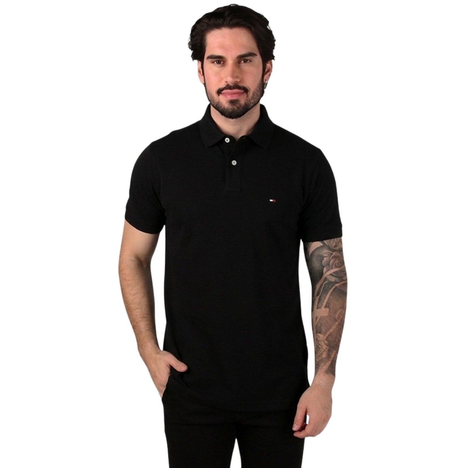Camisa Polo Tommy Hilfiger Preta