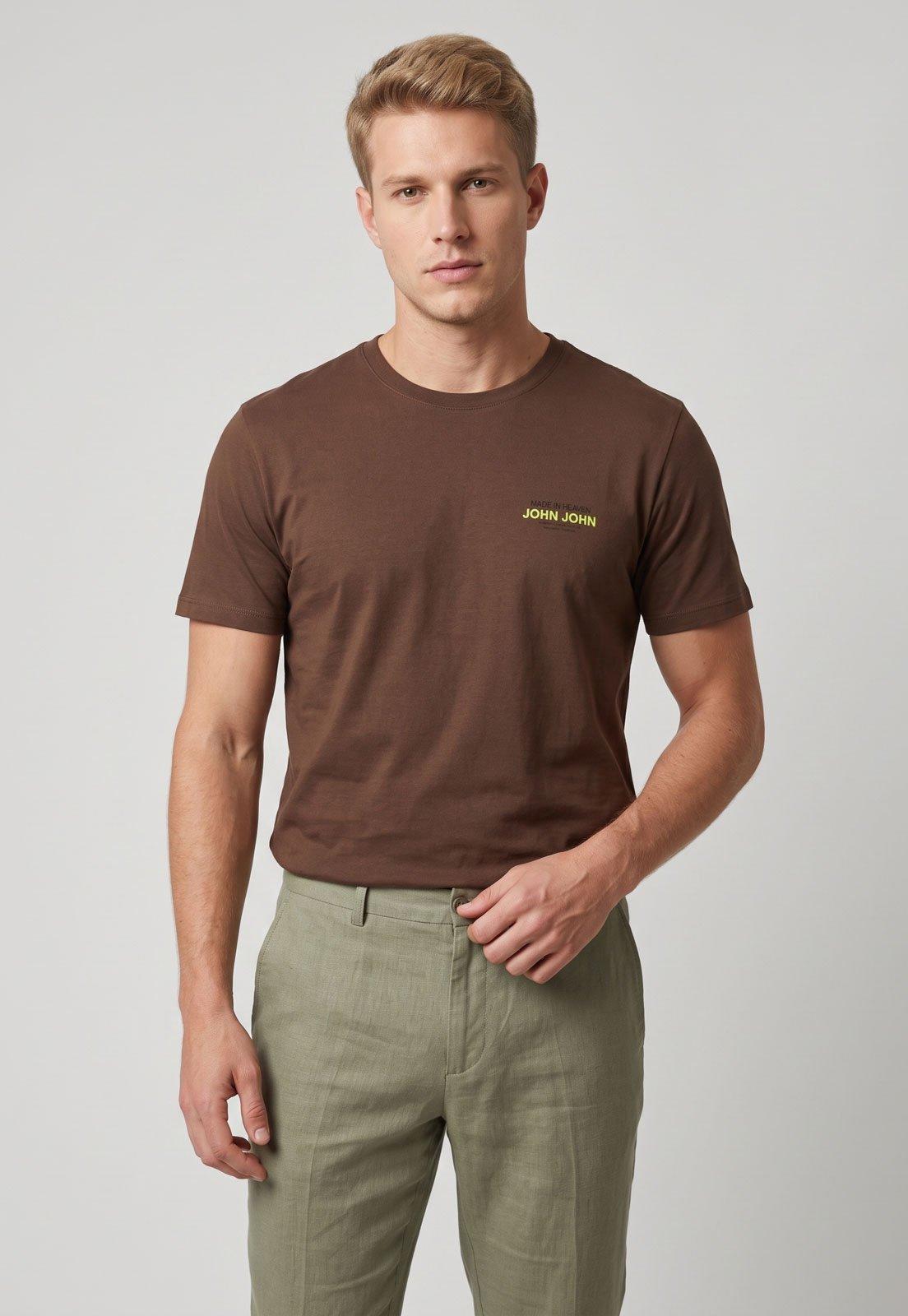Camiseta Masculina John John Detalhe Made In Heaven Marrom