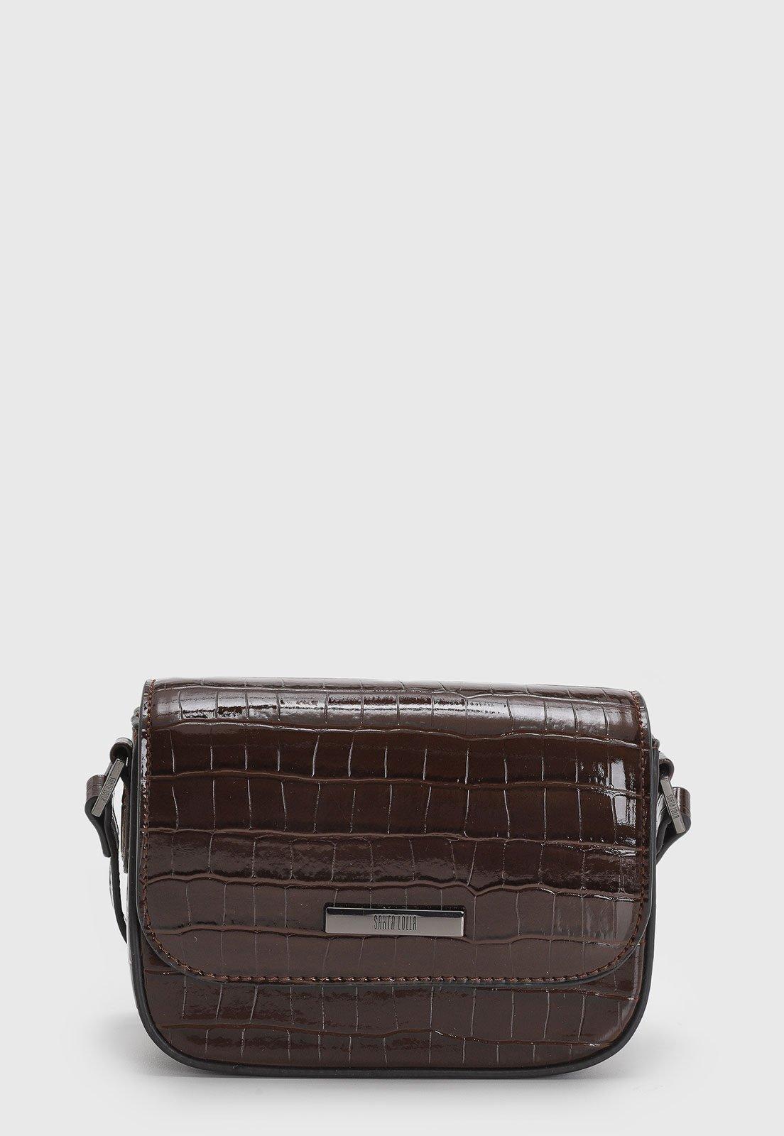 Bolsa Feminina Santa Lolla Textura Croco Marrom