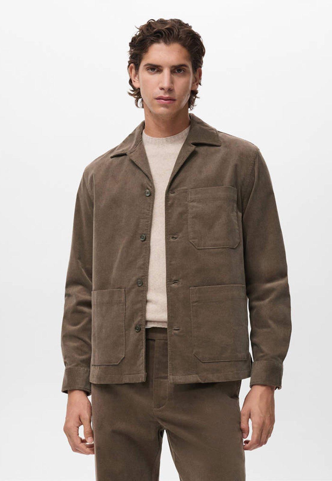 Jaqueta Masculina Mango Modelagem Regular Marrom