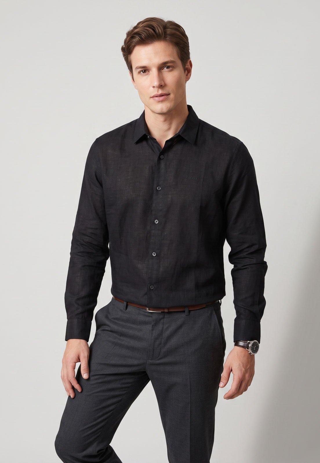 Camisa Masculina Colcci Relax Preta