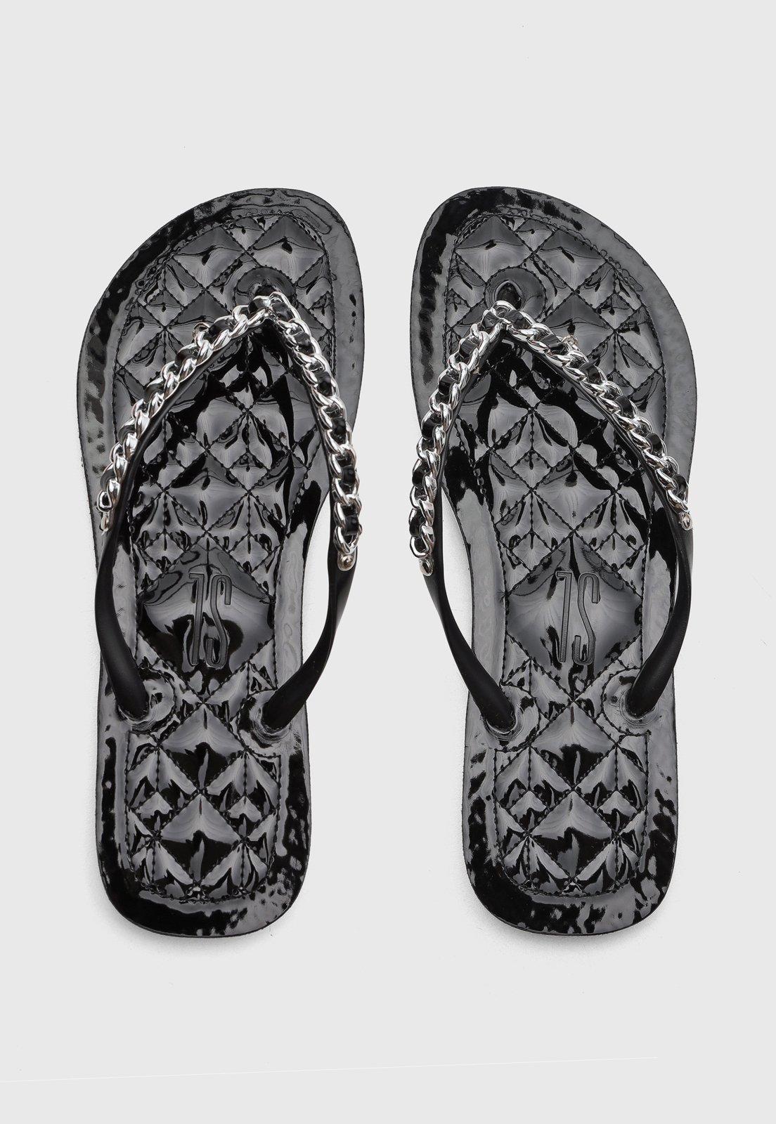 Chinelo Feminino Santa Lolla Corrente Preto