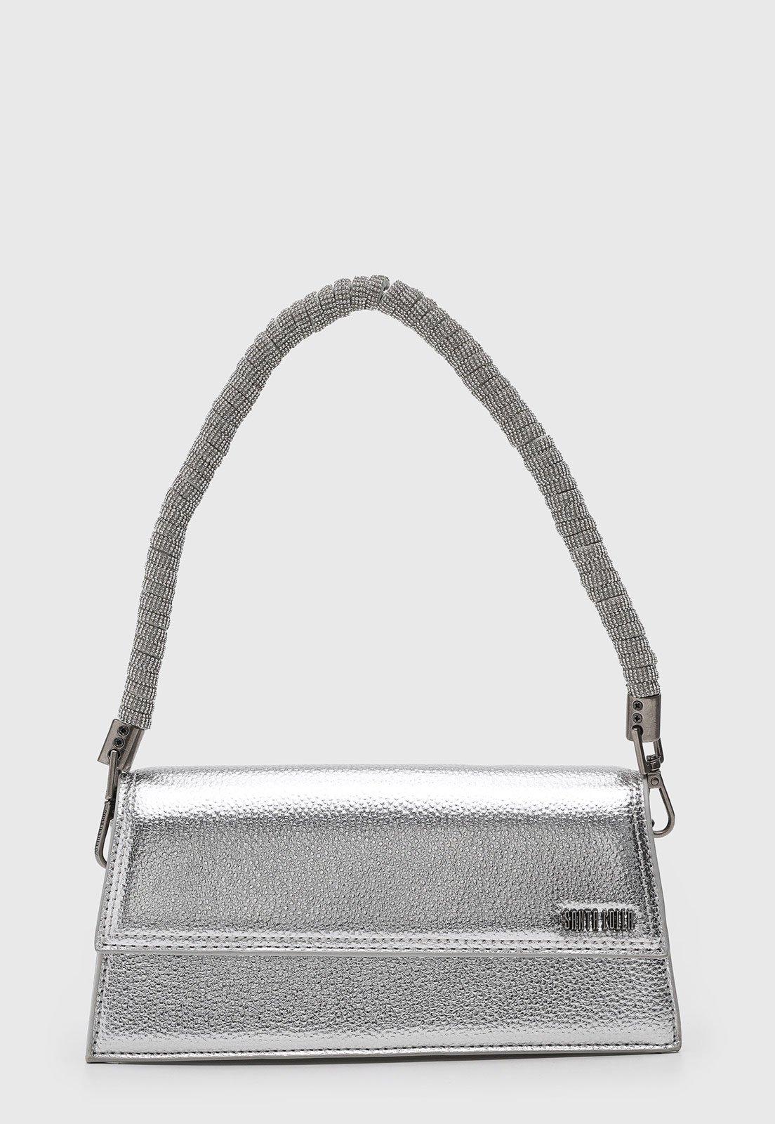 Bolsa Feminina Santa Lolla Alça Pedrarias Prata
