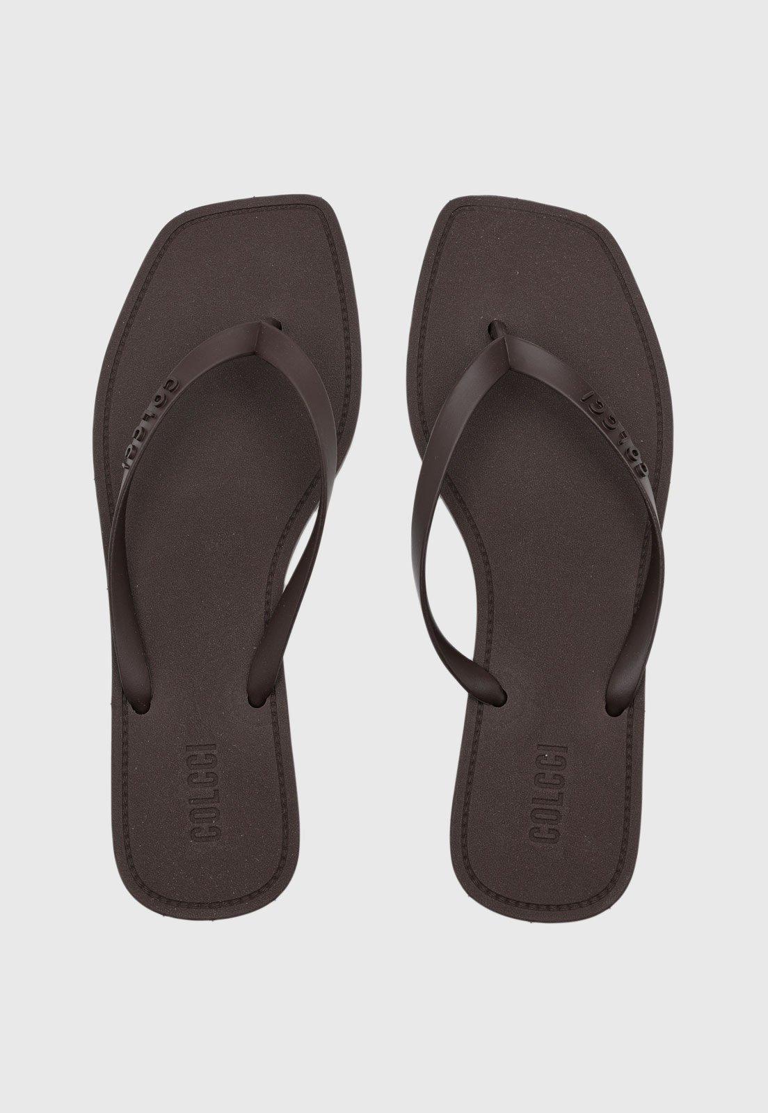 Chinelo Feminino Colcci Ponta Quadrada Marrom