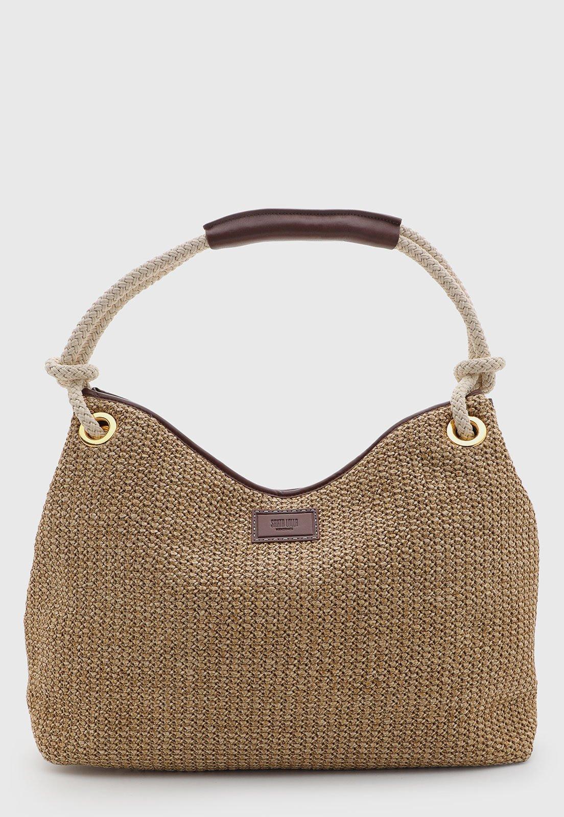 Bolsa Grande Santa Lolla Trançada Bege