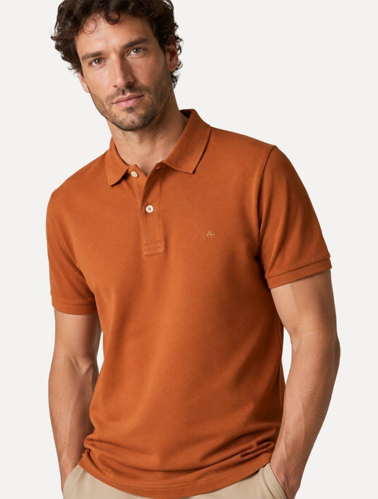 Polo Aramis Masculina Basic Piquet Mono Terracota