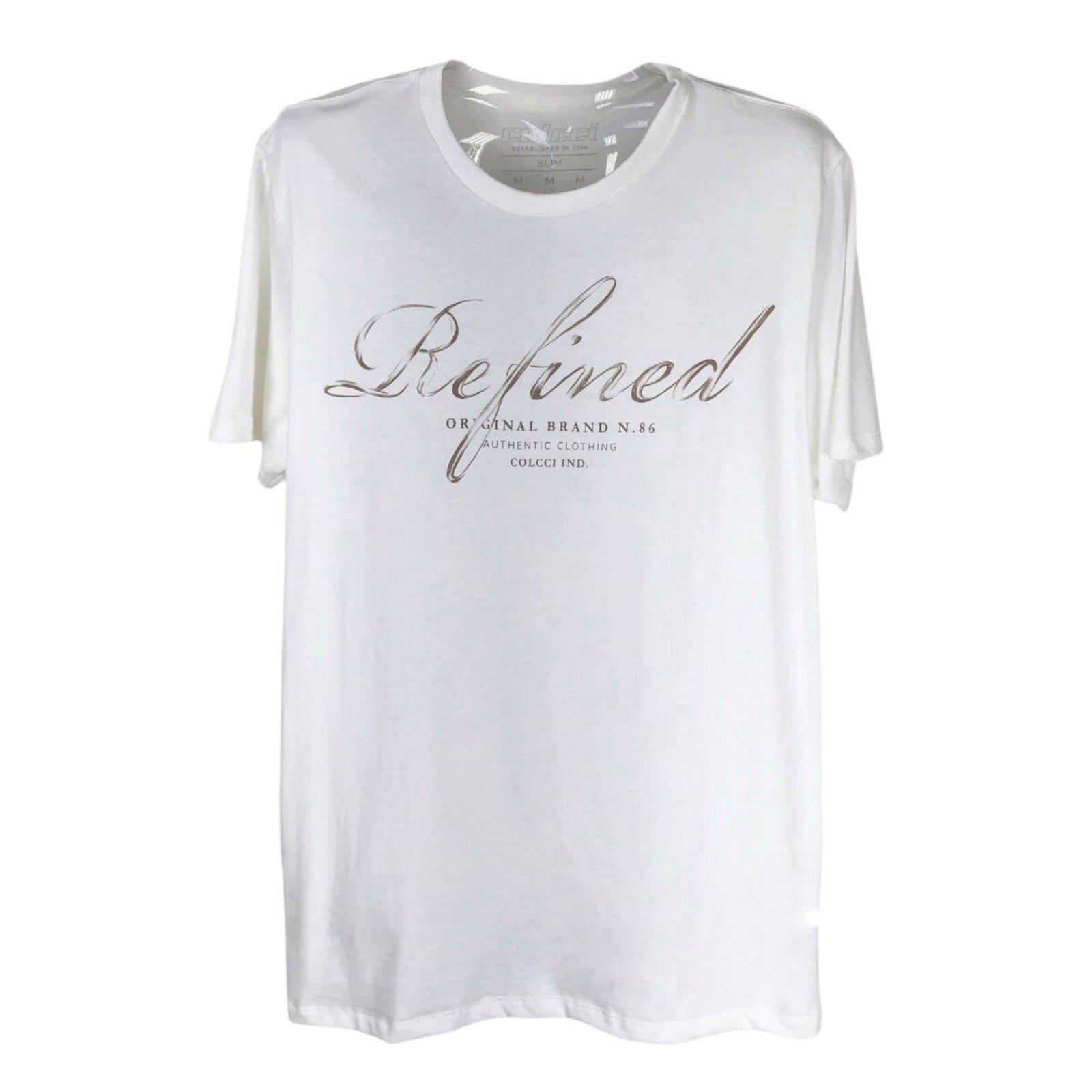 Camiseta Masculina Algodão Estampa Refined Colcci Off