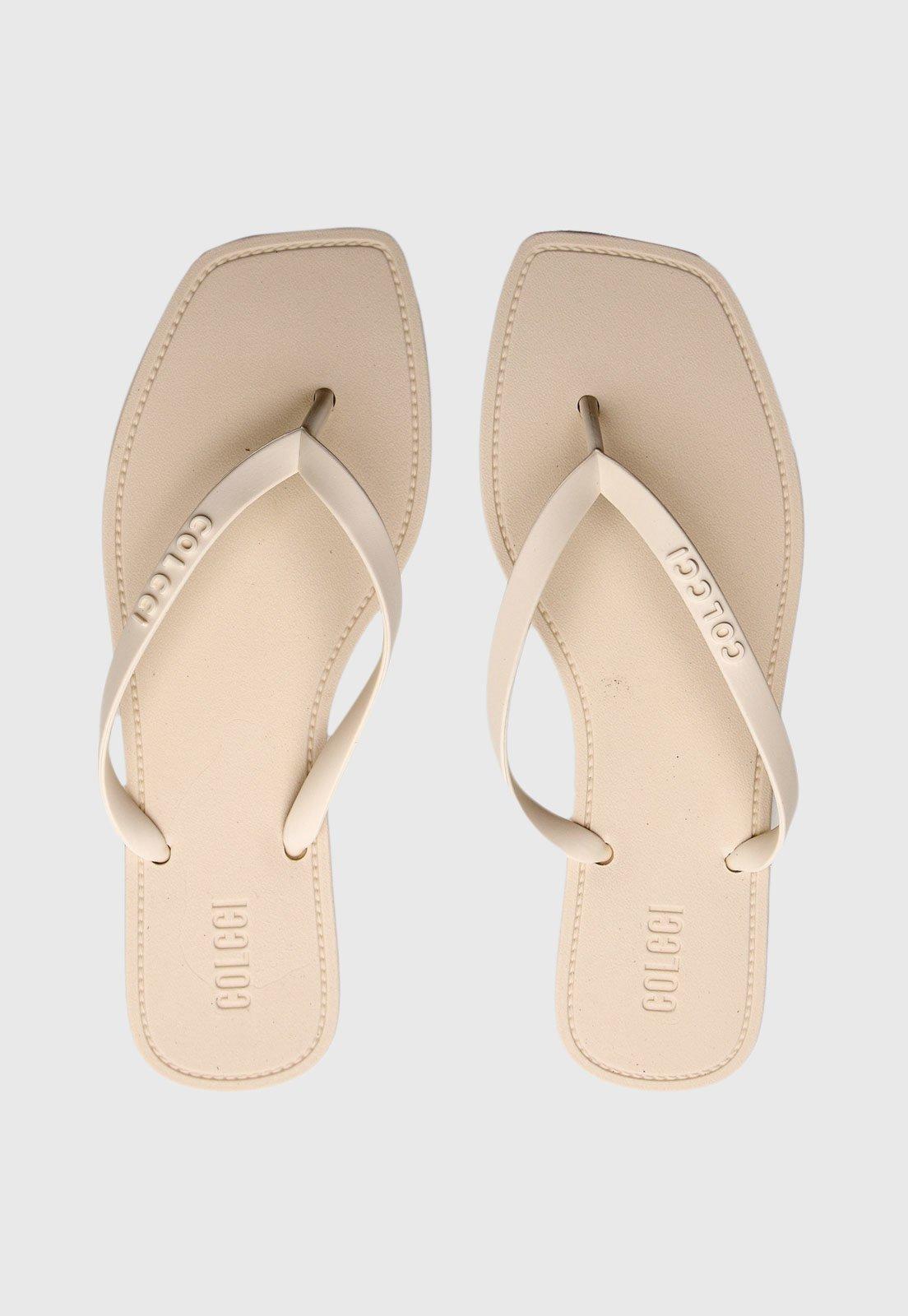 Chinelo Colcci Sola Quadrada Bege