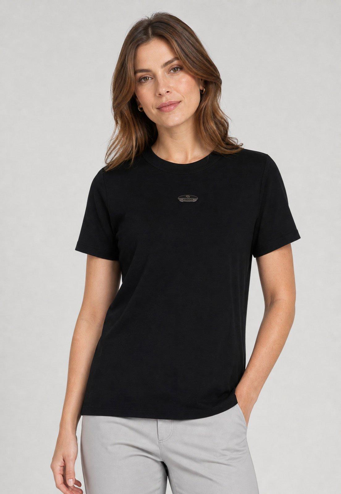 Camiseta Feminina Colcci Logo Preta