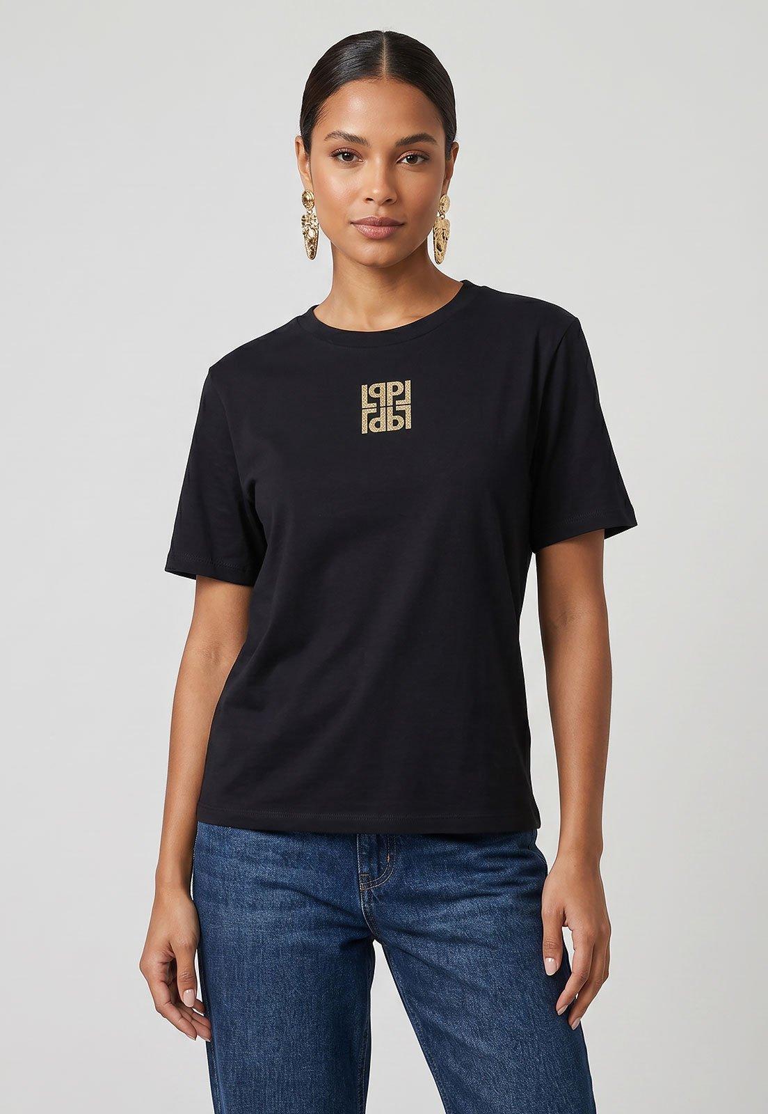 Camiseta Feminina Lança Perfume Logo Preta