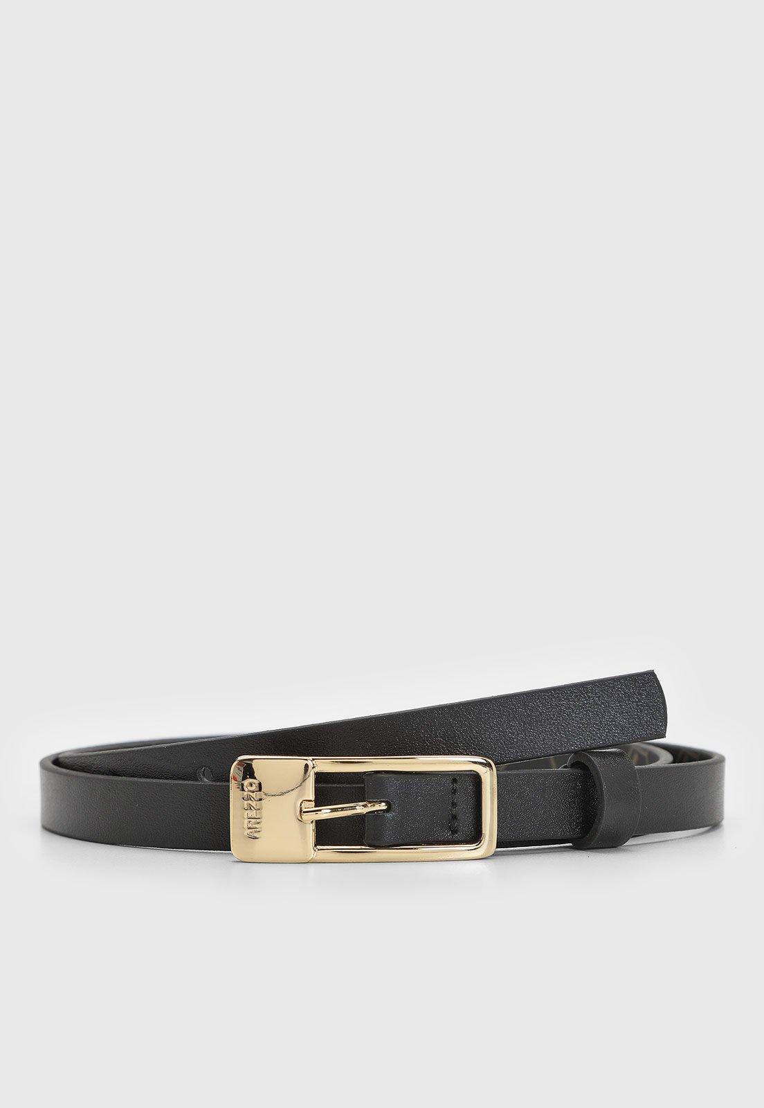 Cinto Feminino Arezzo Fivela Metálica Preto