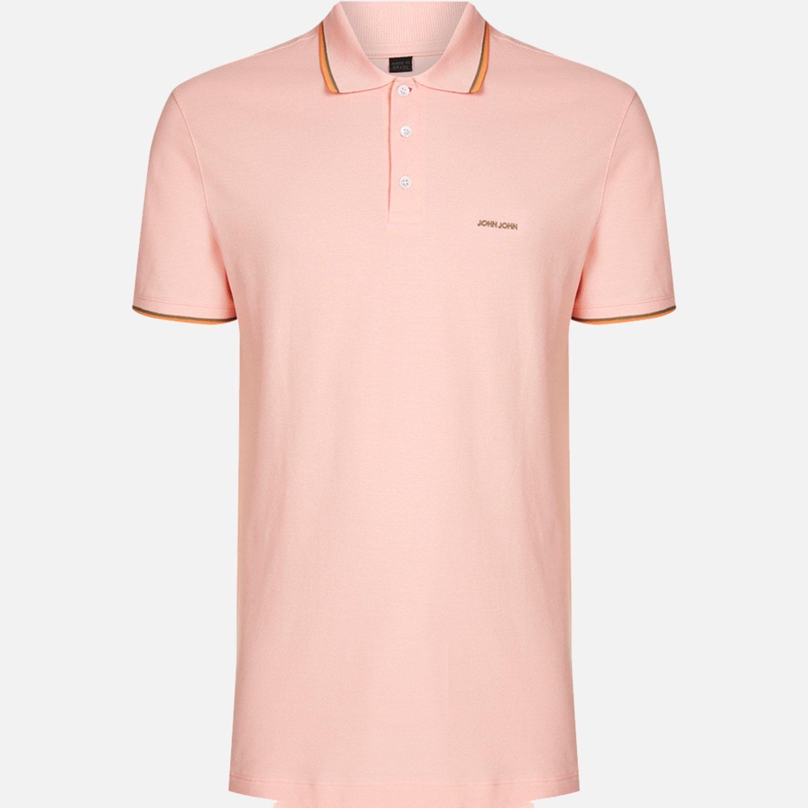 Camisa Polo John John 2 Lines Ve25 Laranja Masculino