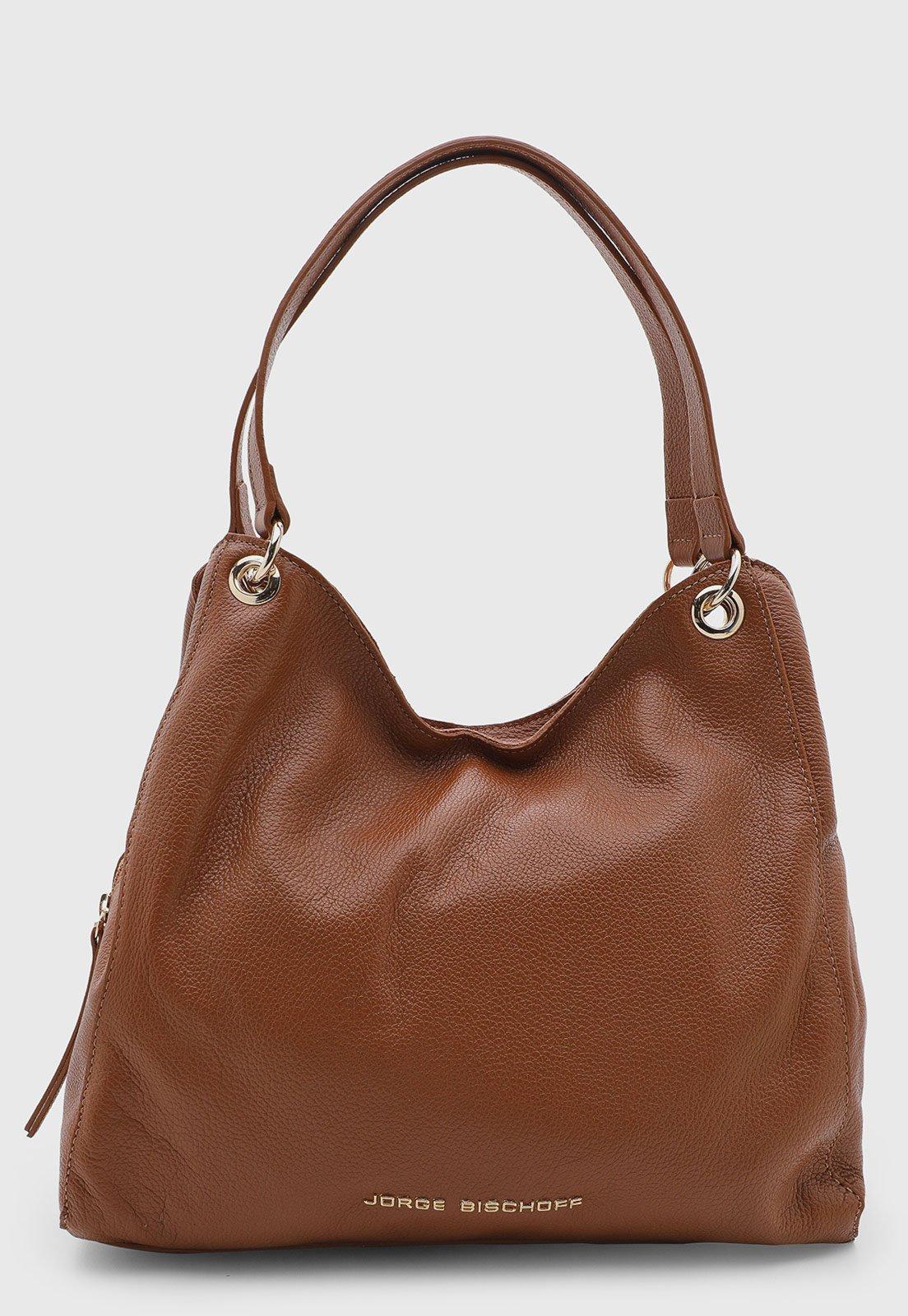 Bolsa Feminina Jorge Bischoff Grande Couro Marrom