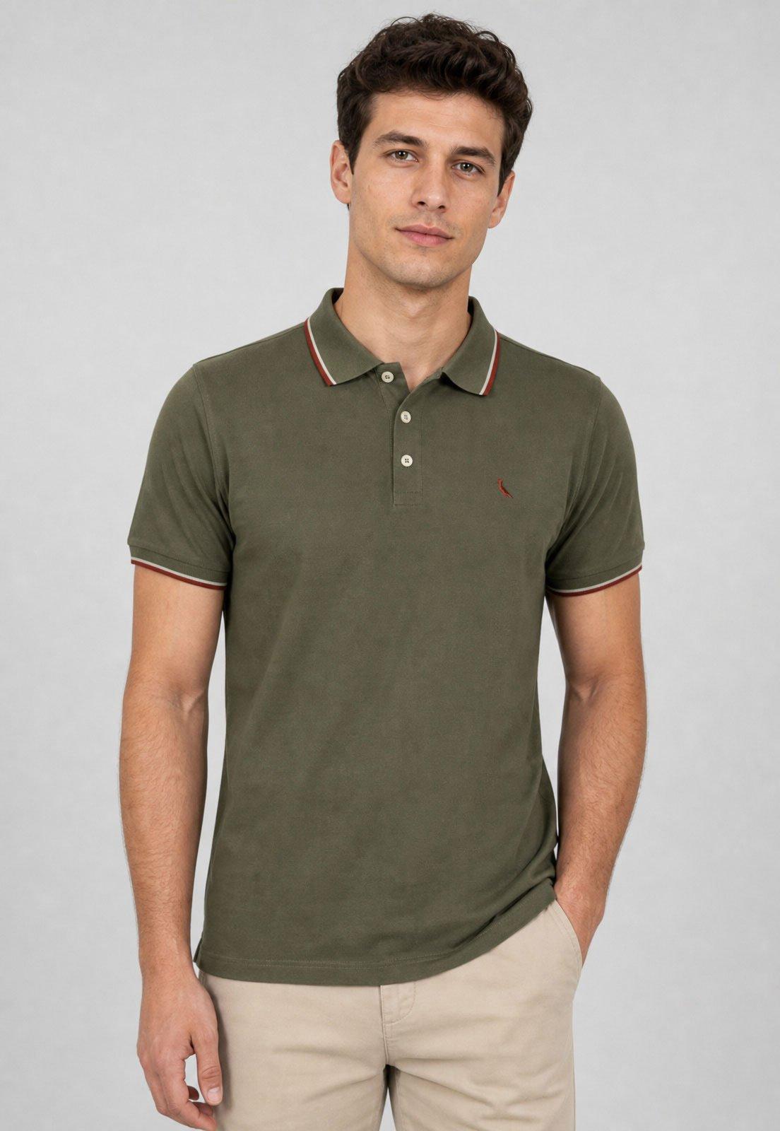 Polo Masculina Reserva Frisos Verde