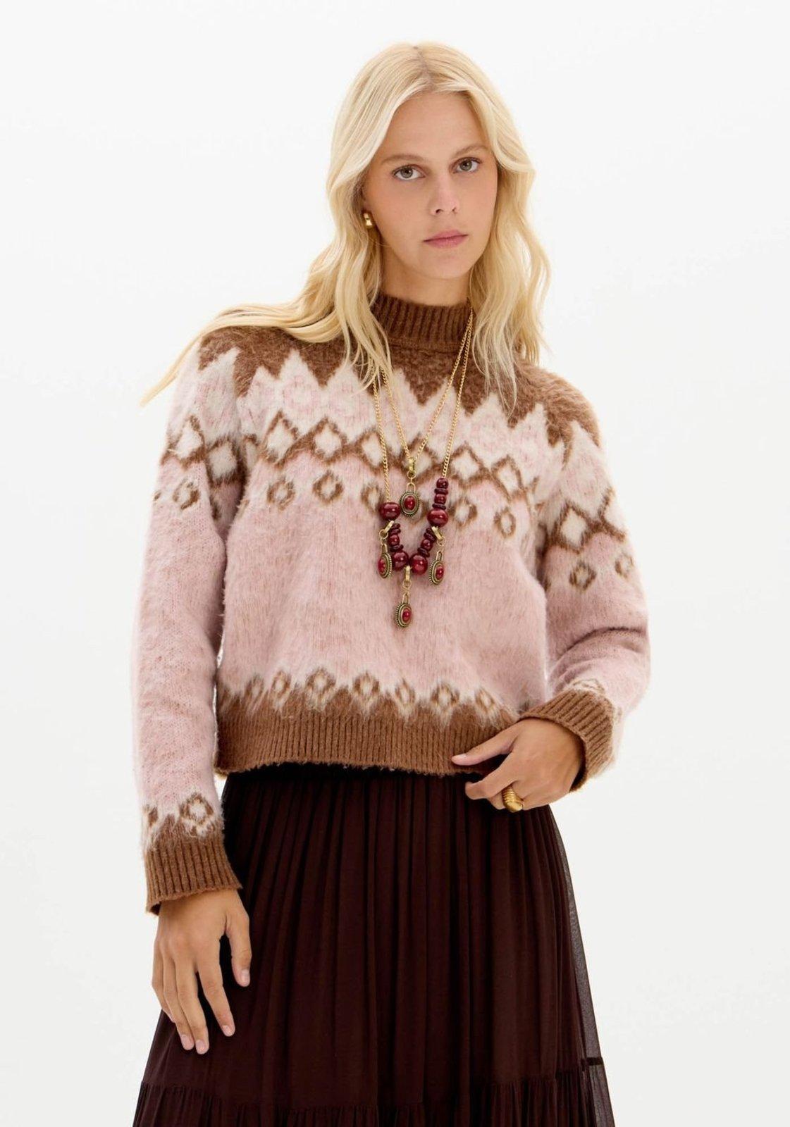 Blusa De Tricô Com Gola Lança Perfume